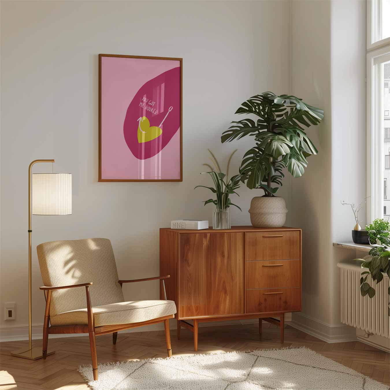 Love Hooked Hart Poster-WallArtistic