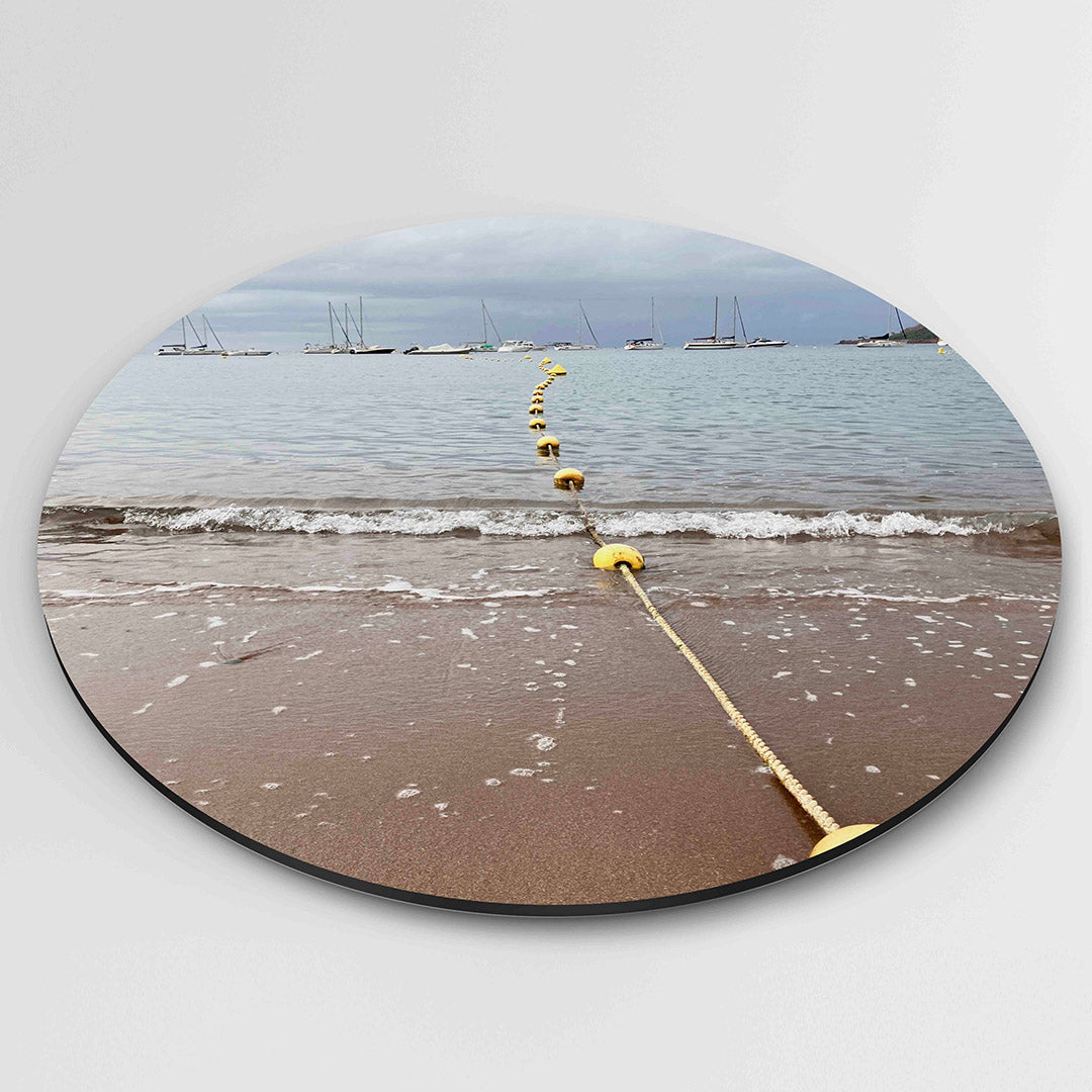Strand met boeien Muurcirkel