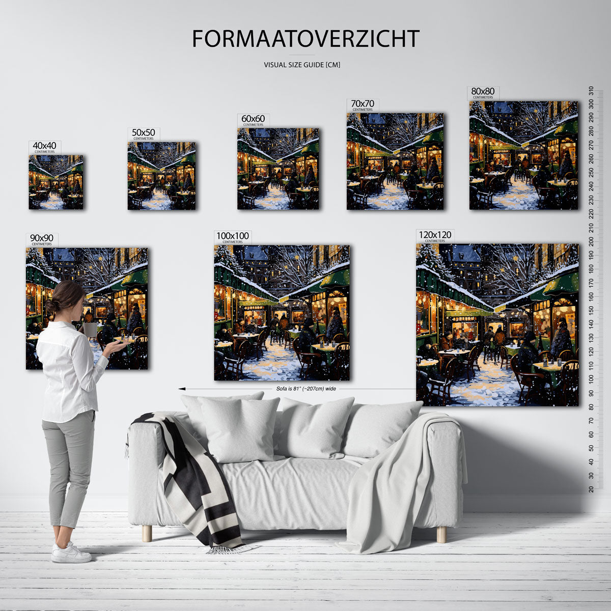 Winteravond terras Poster