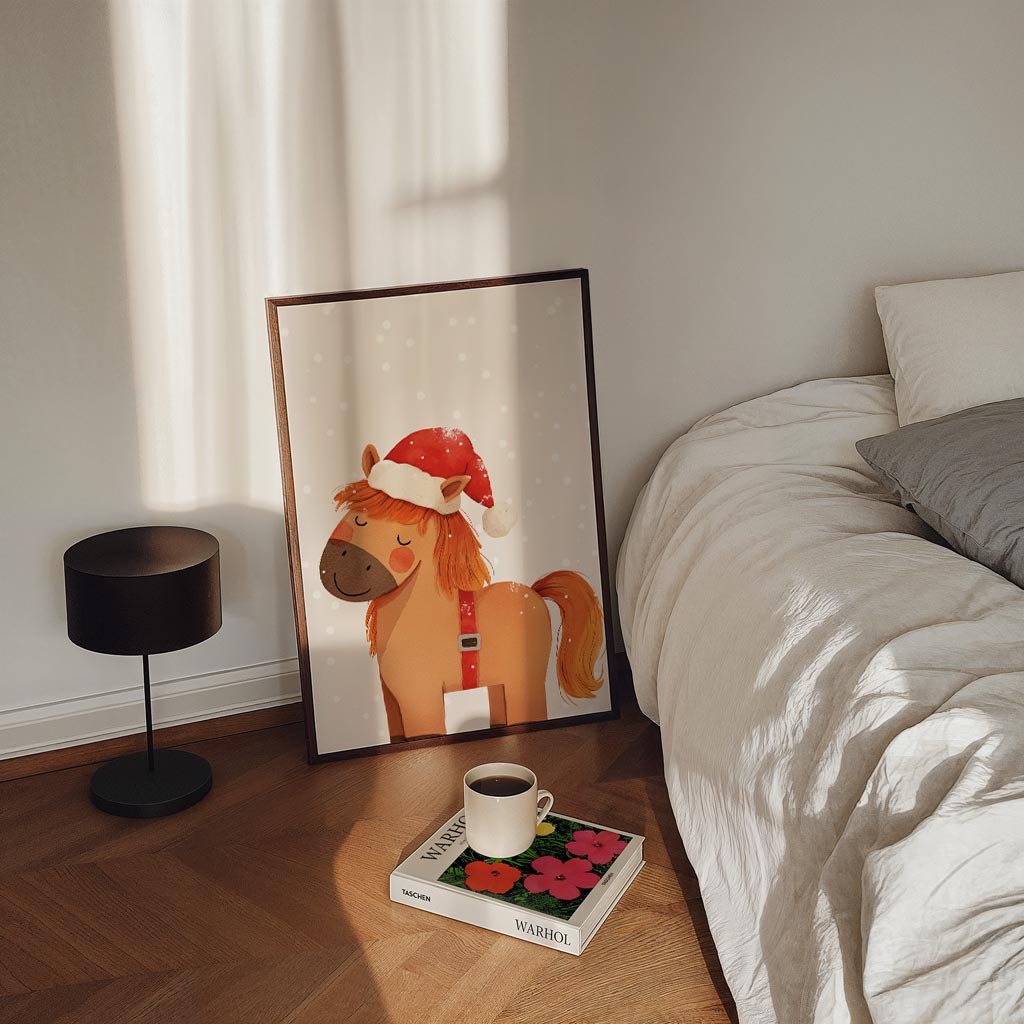 Kerst Pony Poster-WallArtistic
