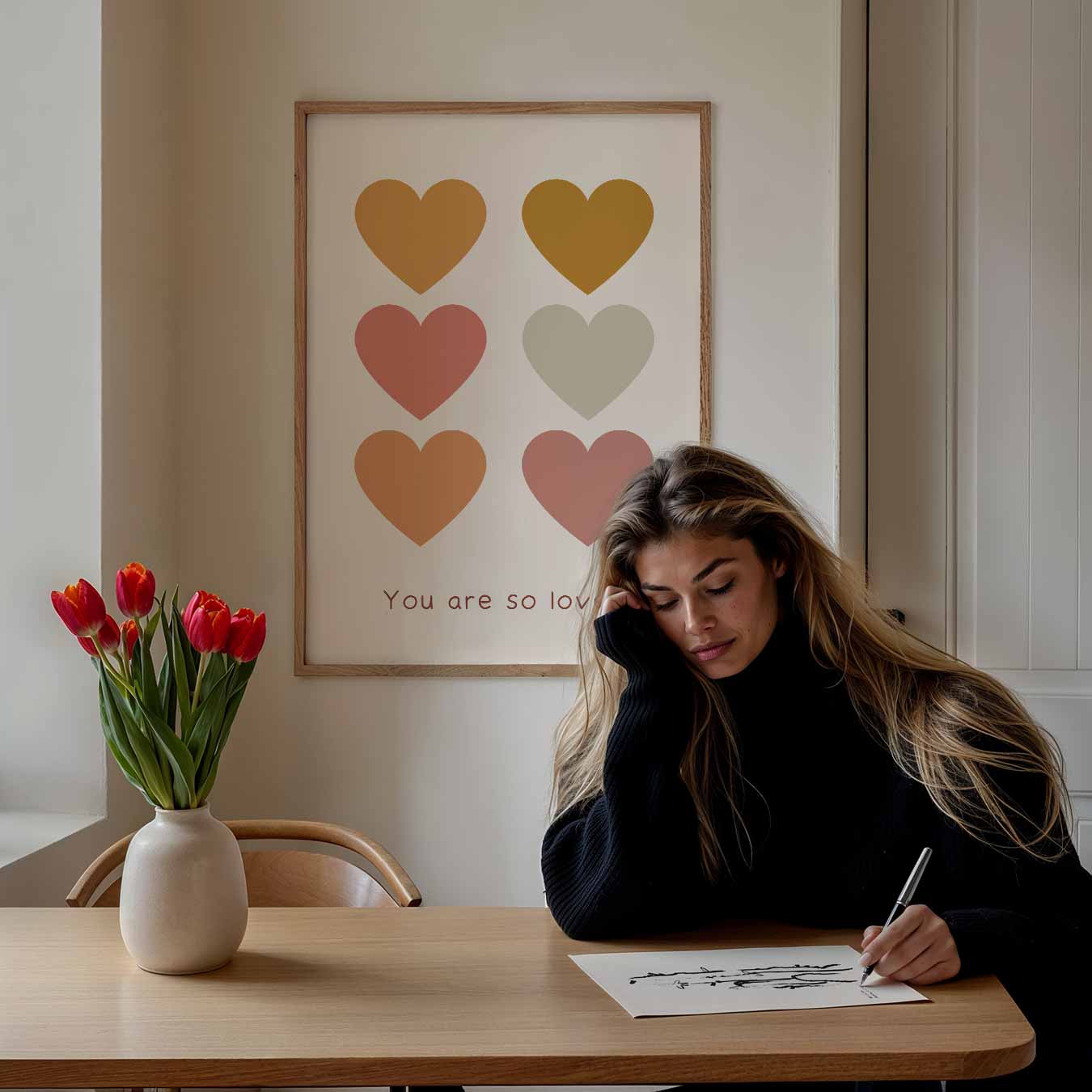 Liefdevolle Hartjes Poster-WallArtistic
