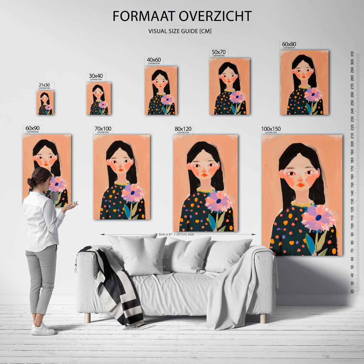 Meisje met bloem Poster
