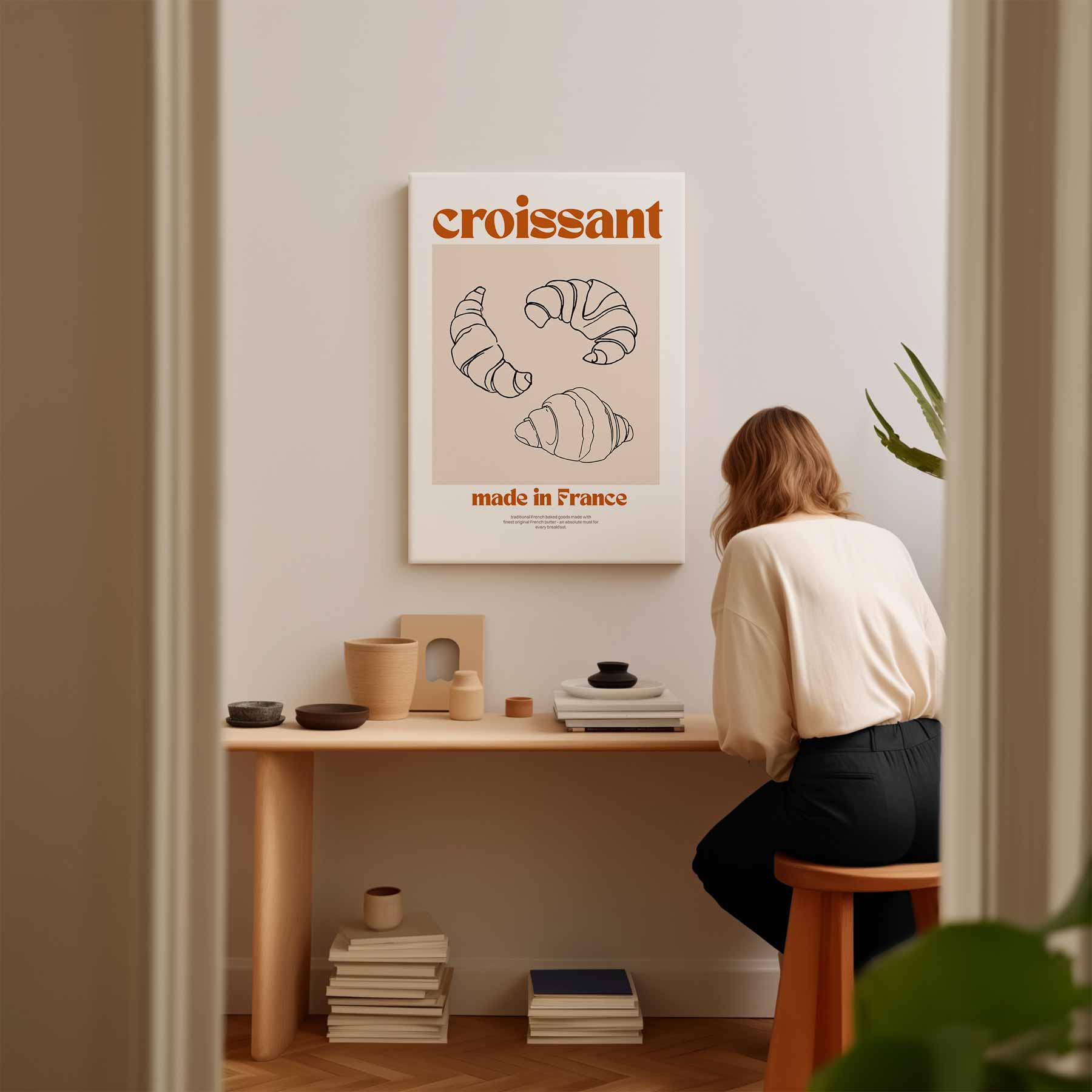 Vintage Franse Croissant Poster