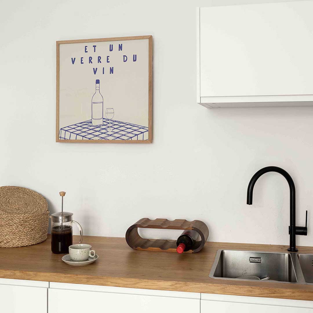 Wijnfles en glas Poster