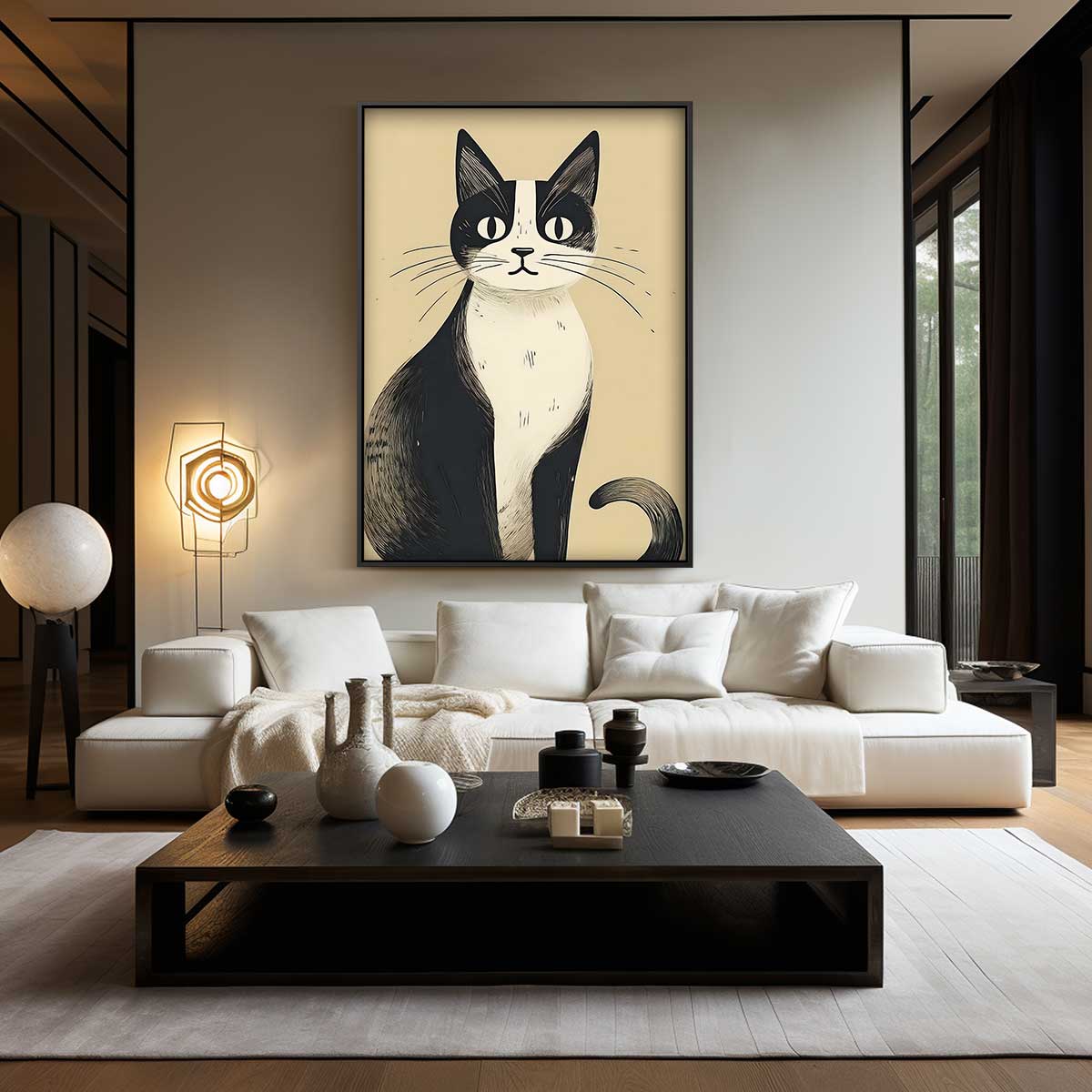 Timeless Cat on Wallpaper Artwork