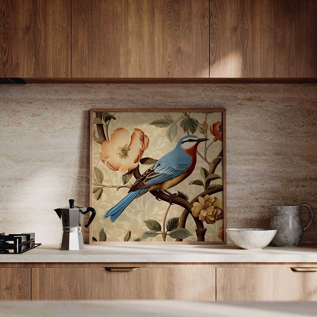 Vogel en bloemen Poster
