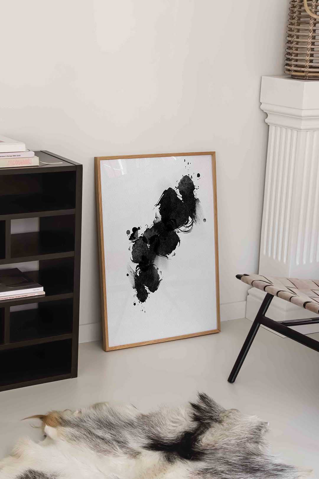 Zwart wit abstracte vlekken Poster