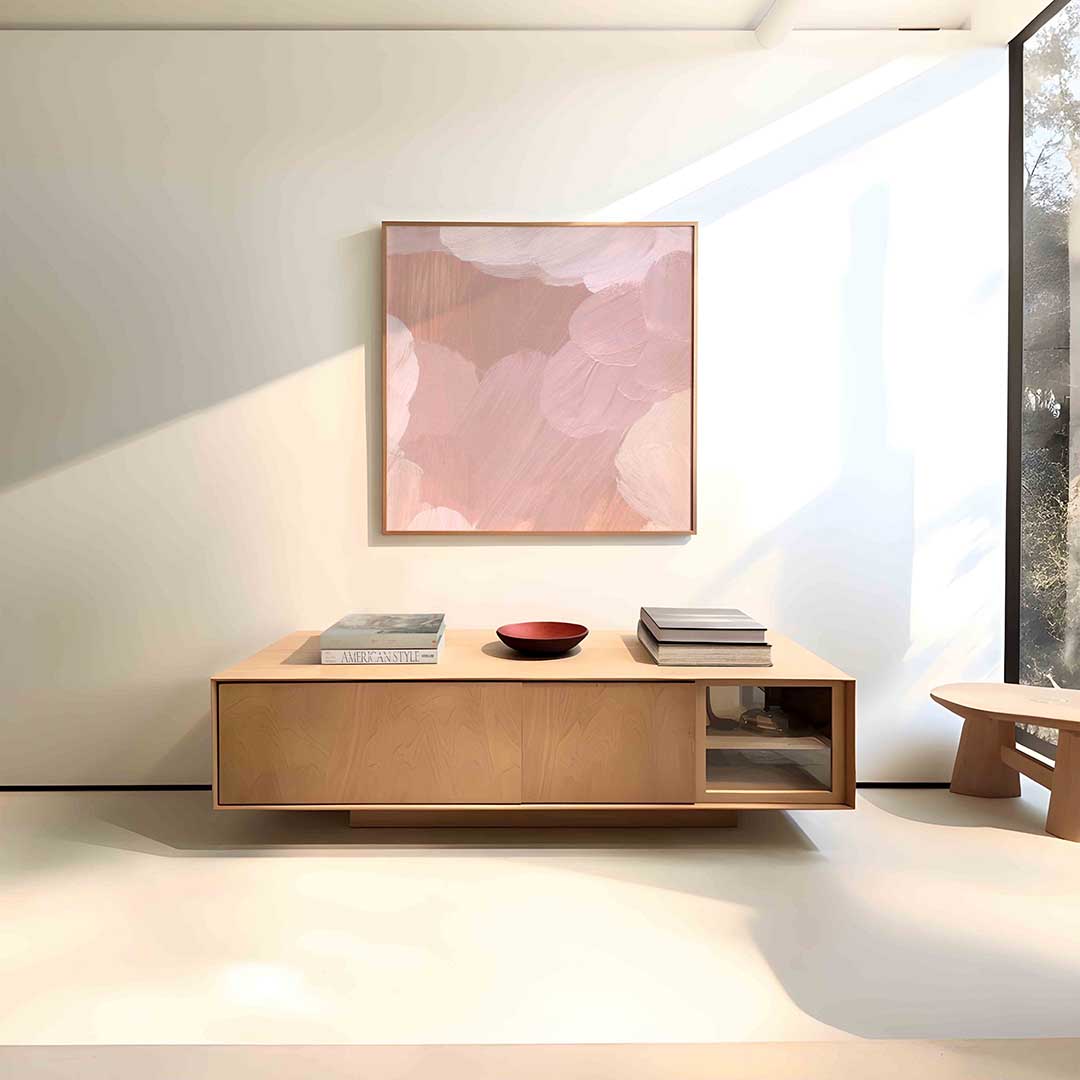Abstracte roze penseelstreken Poster