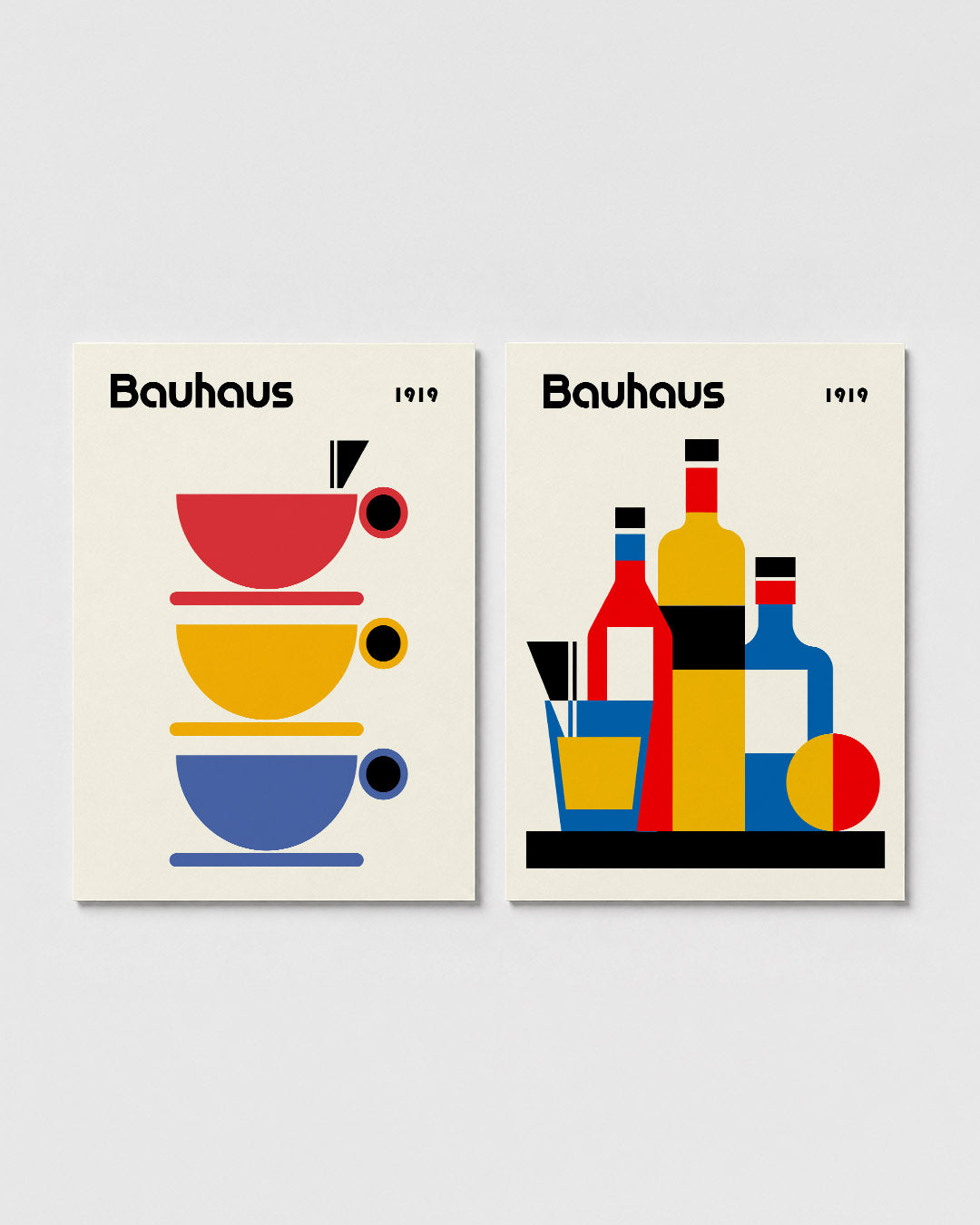 Kleurrijke schaalcompositie Posterset