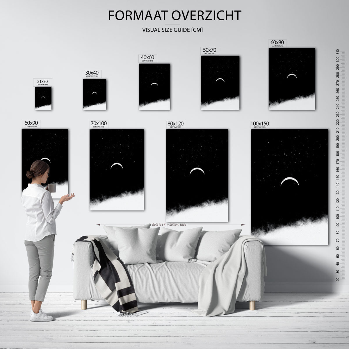 Maan en sterren Poster