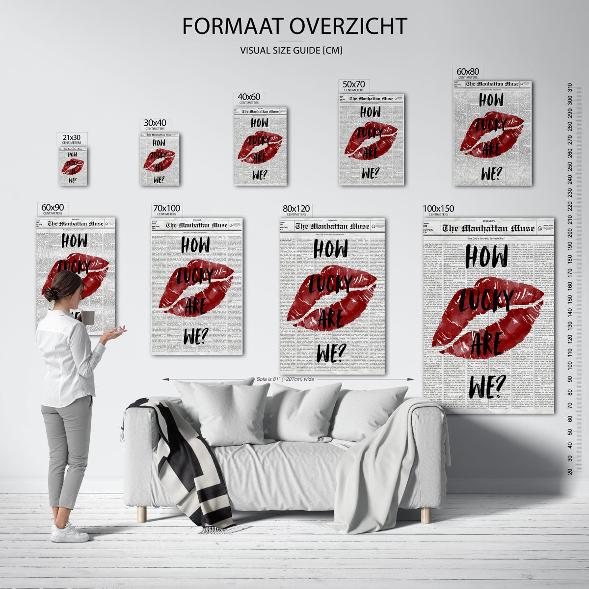 Rode lippen en tekst Poster