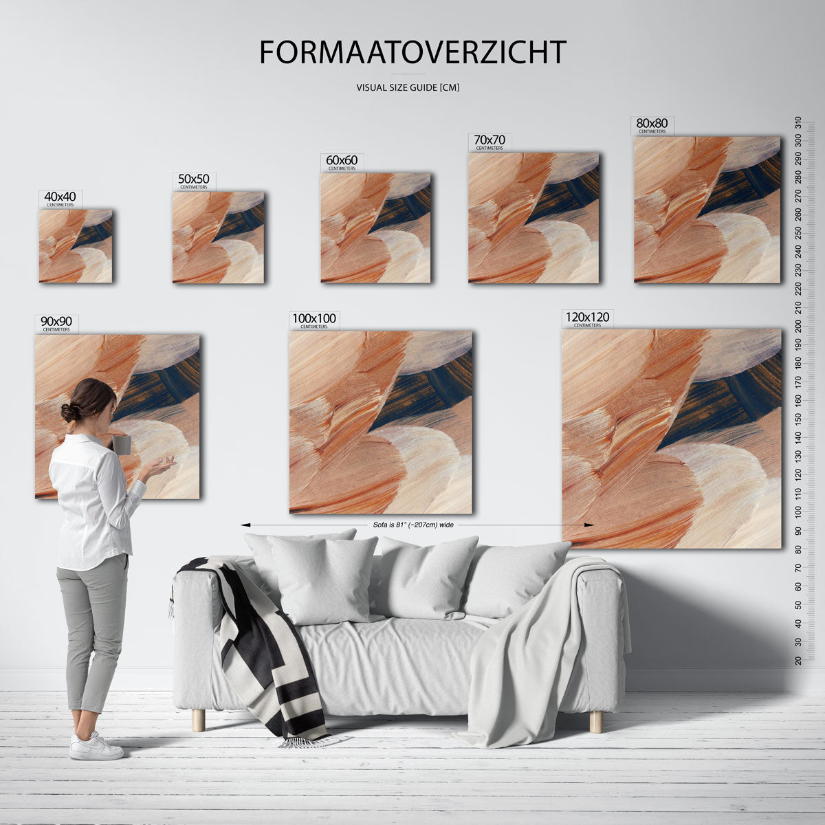 Abstracte penseelstreken Poster