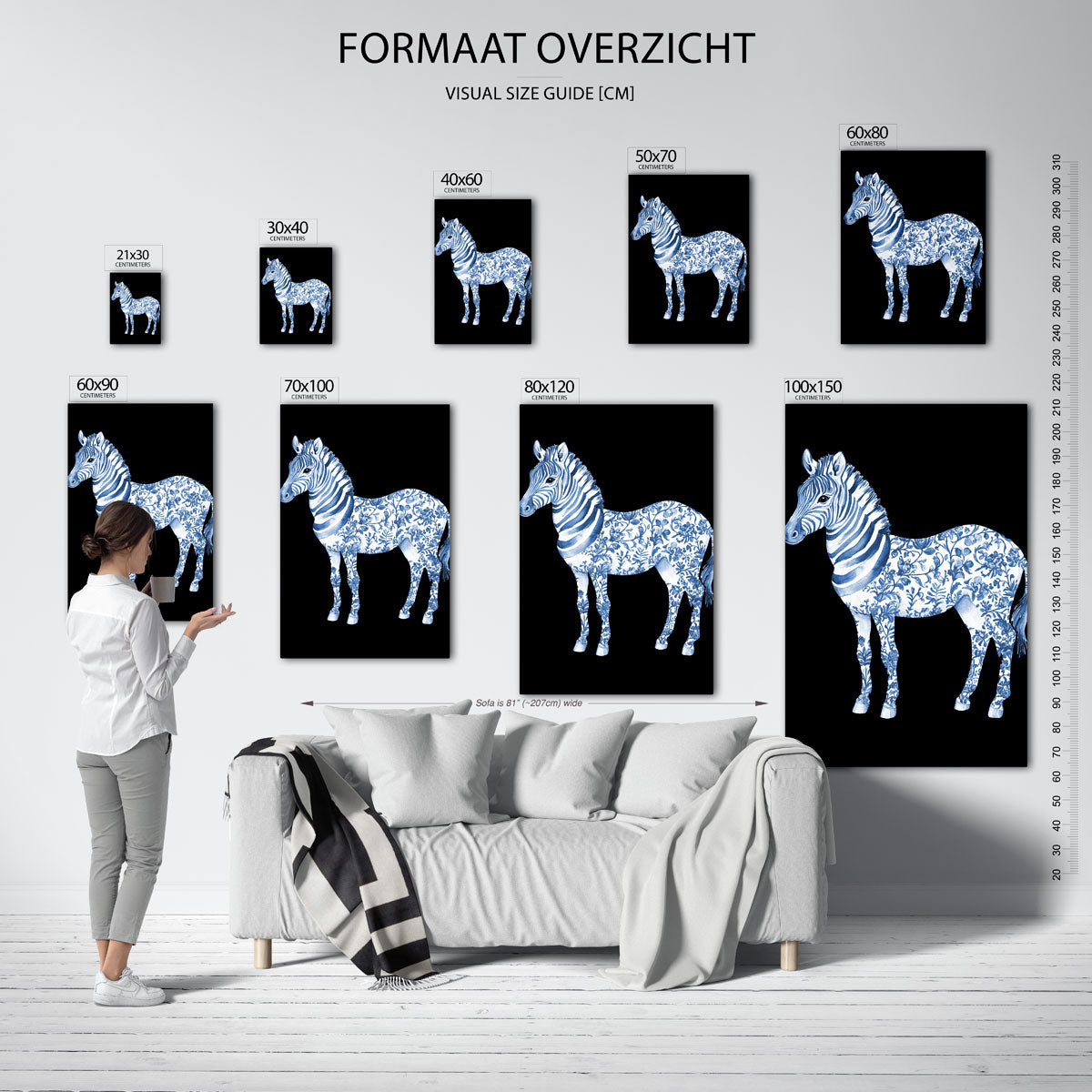 Blauwe zebra Poster
