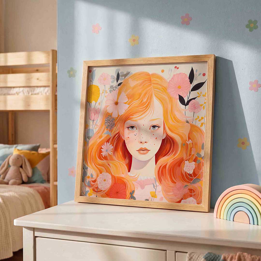Meisje met bloemen Poster