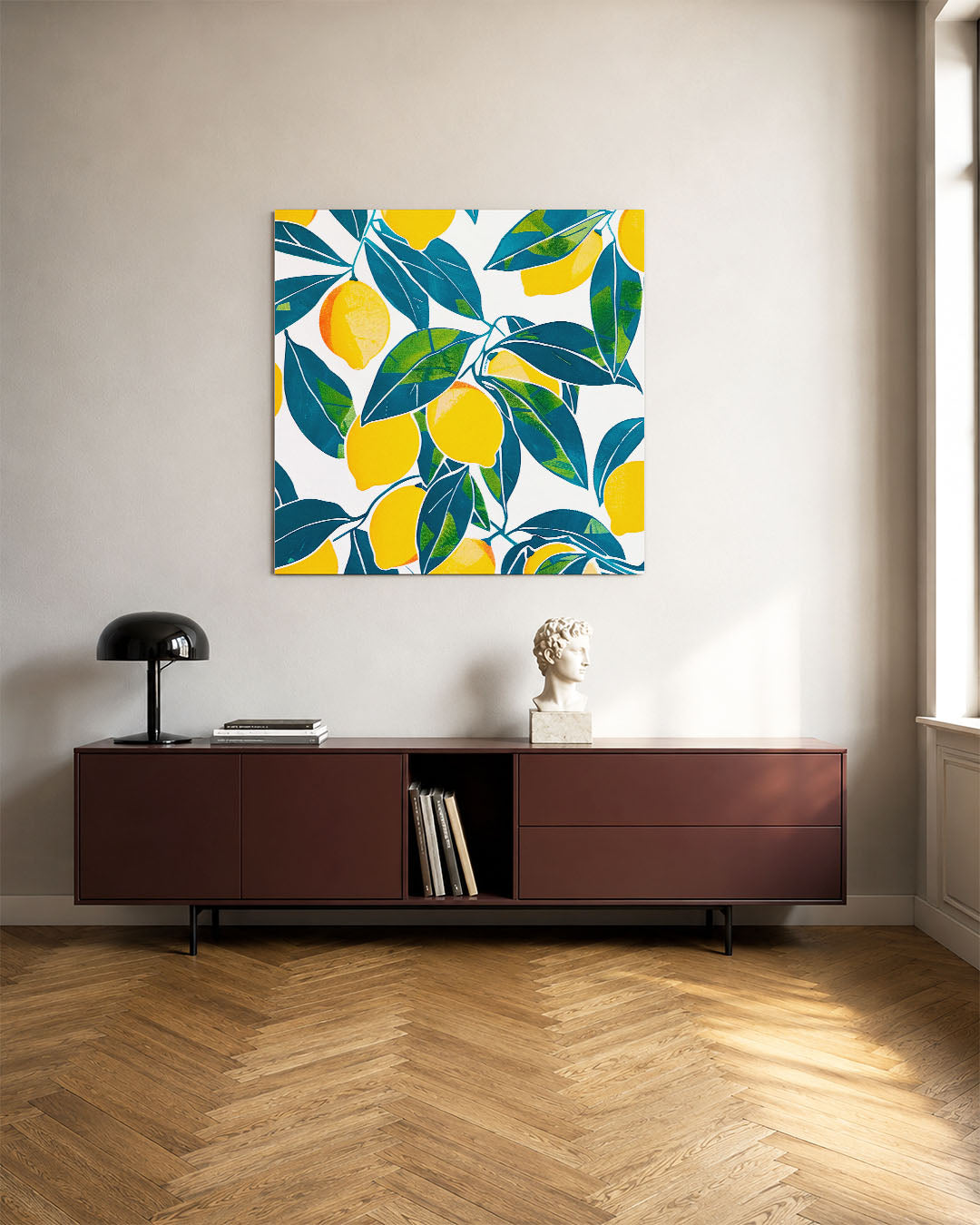 Citrus en bladeren Kunstwerk