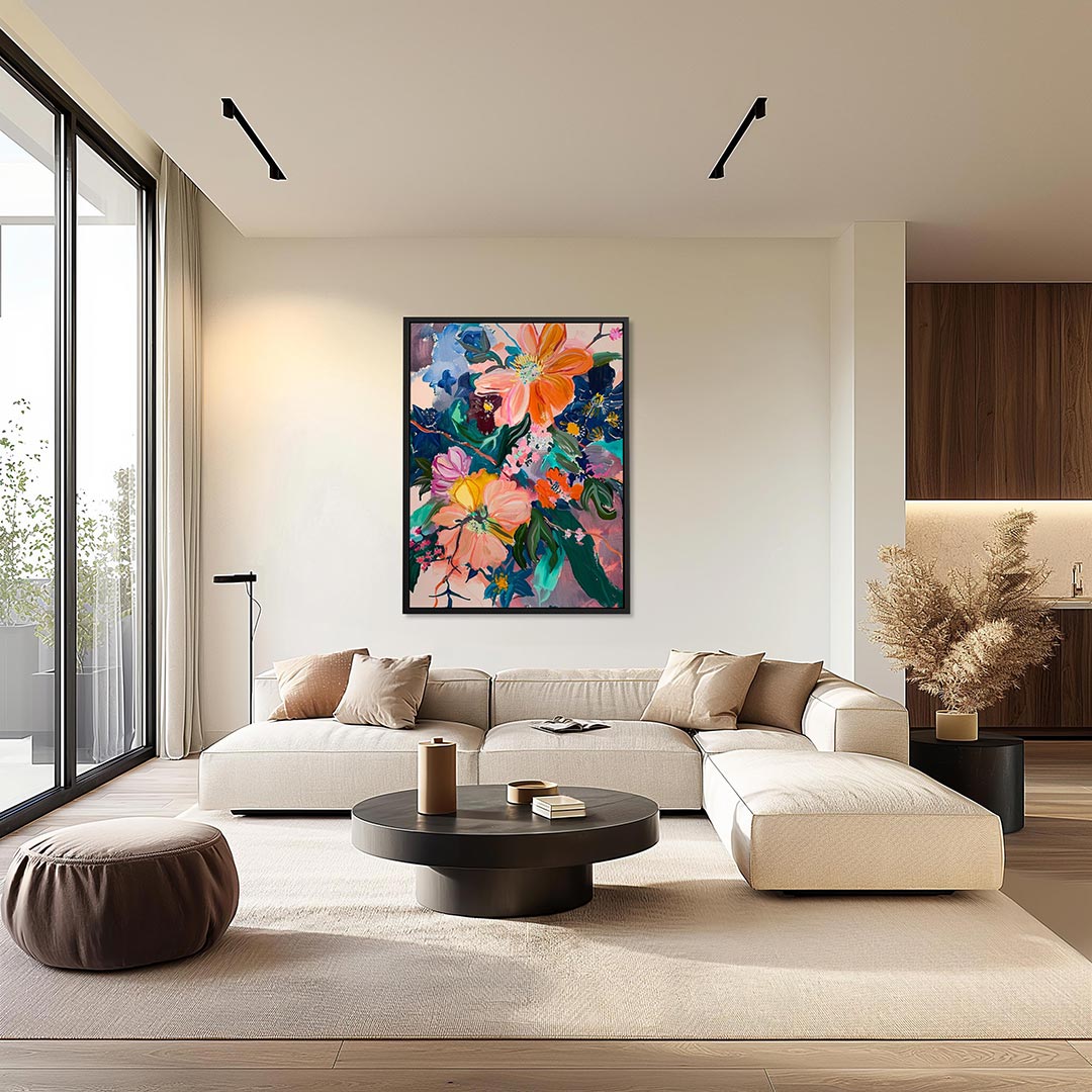 Bloemrijke kleurexplosie Kunstwerk