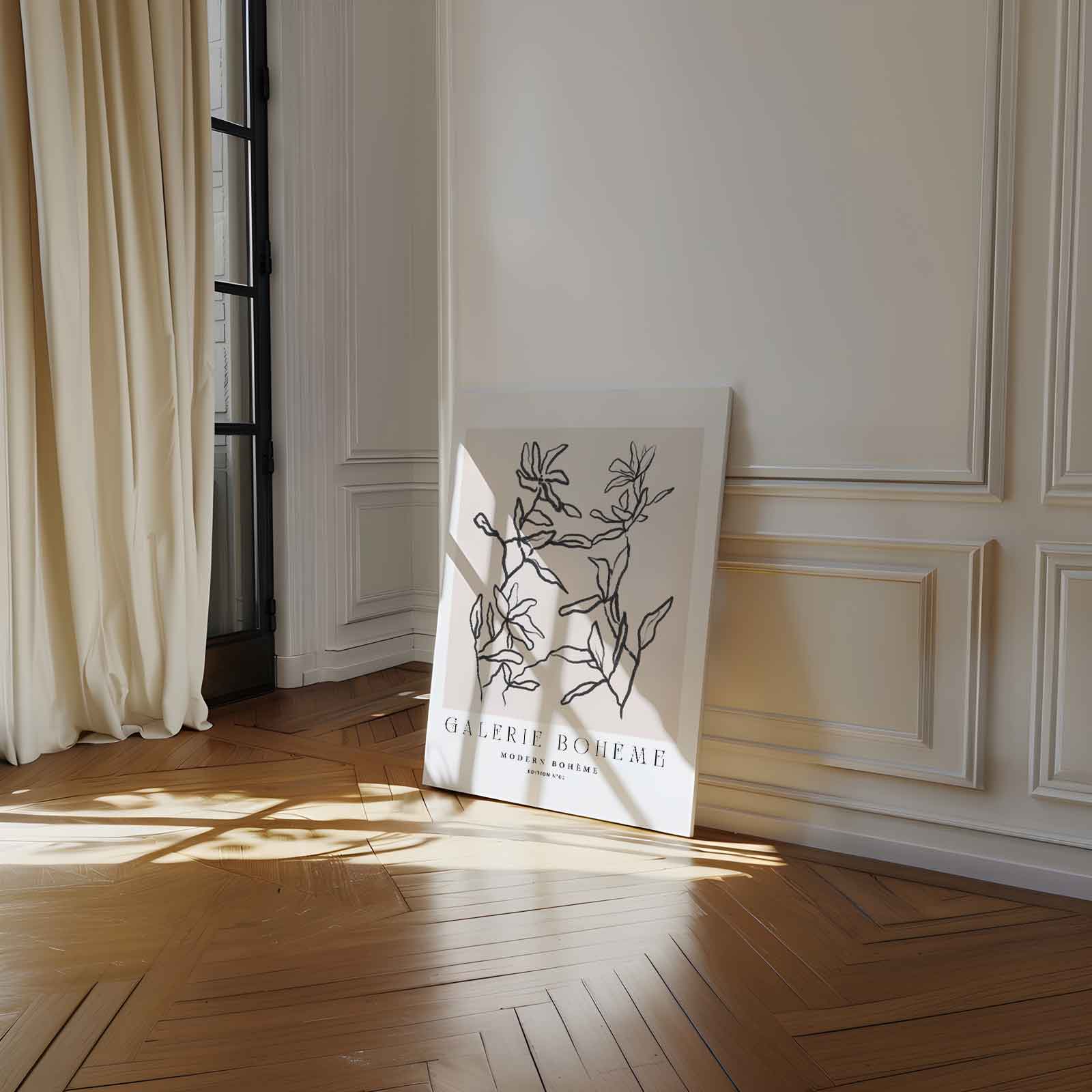 Moderne Bloemenlijnen Kunstwerk-canvas-dibond-plexiglas-wanddecoratie-WallArtistic