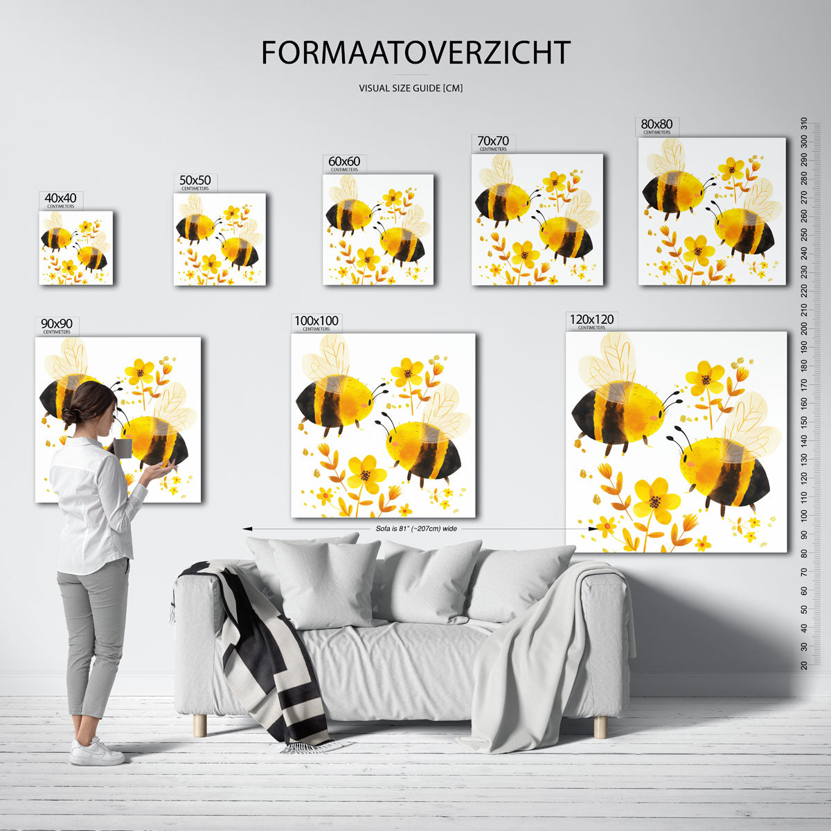 Bijen en bloemen Poster