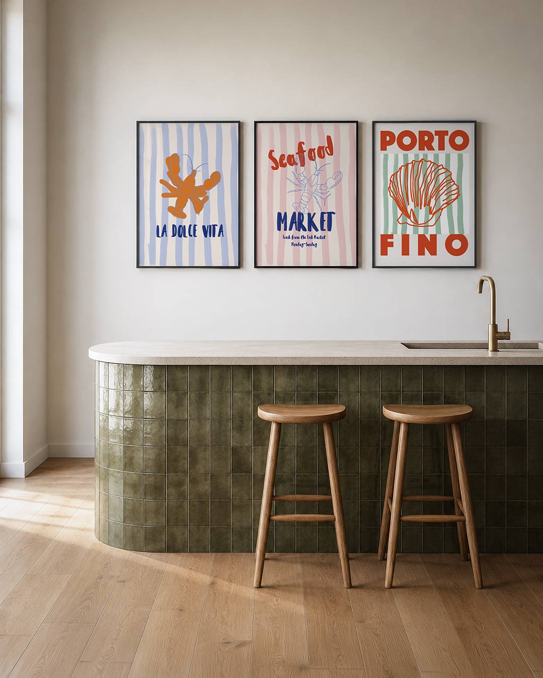 Lobster en strepen Posterset