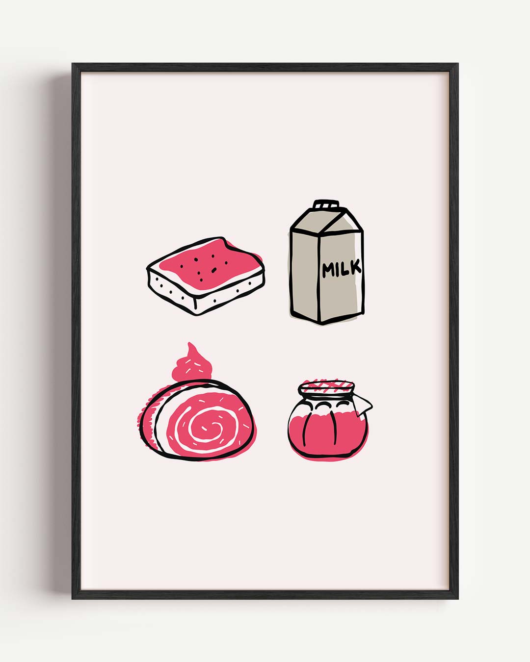 Speelse Foodie Illustraties Poster-WallArtistic