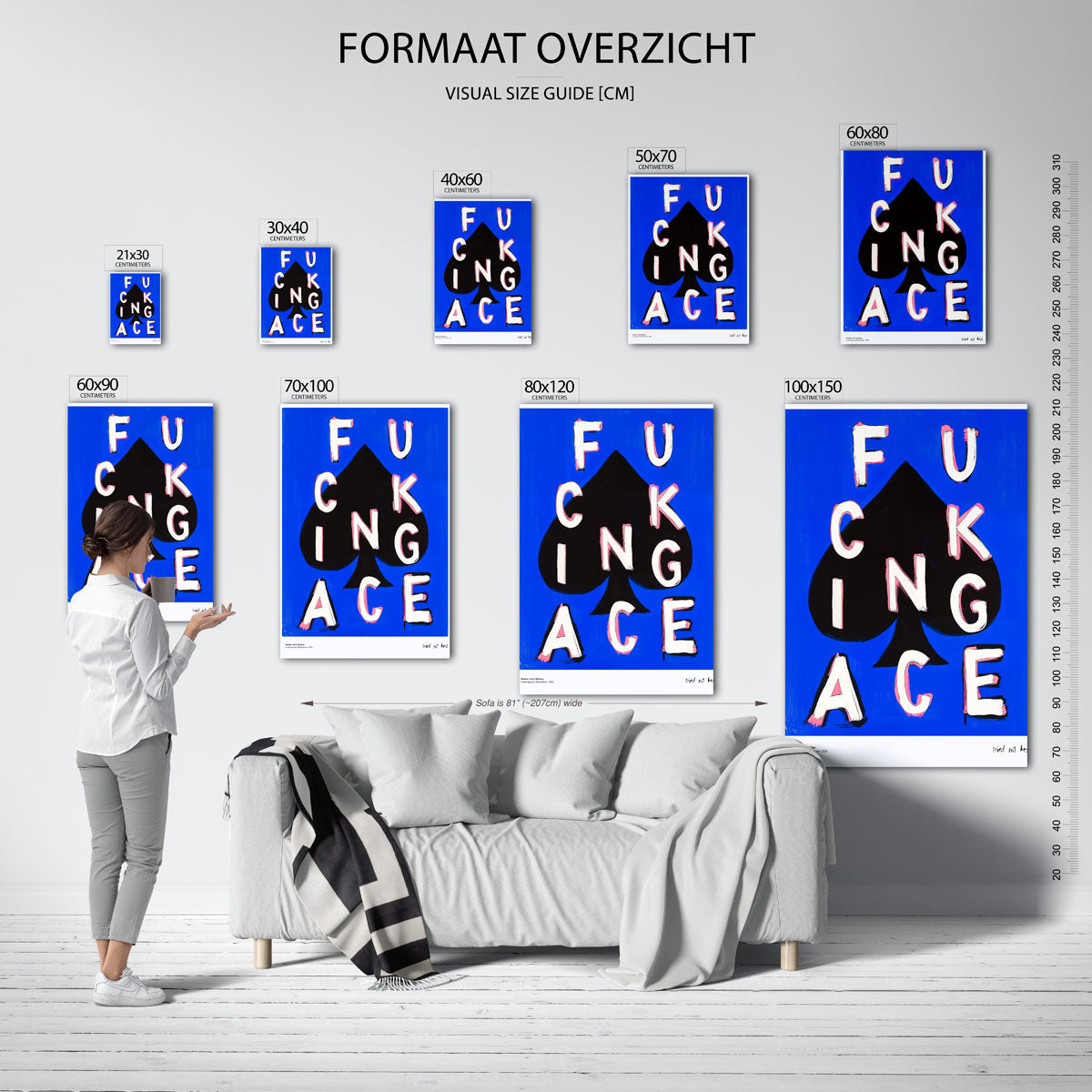 Speelkaart met letters Poster
