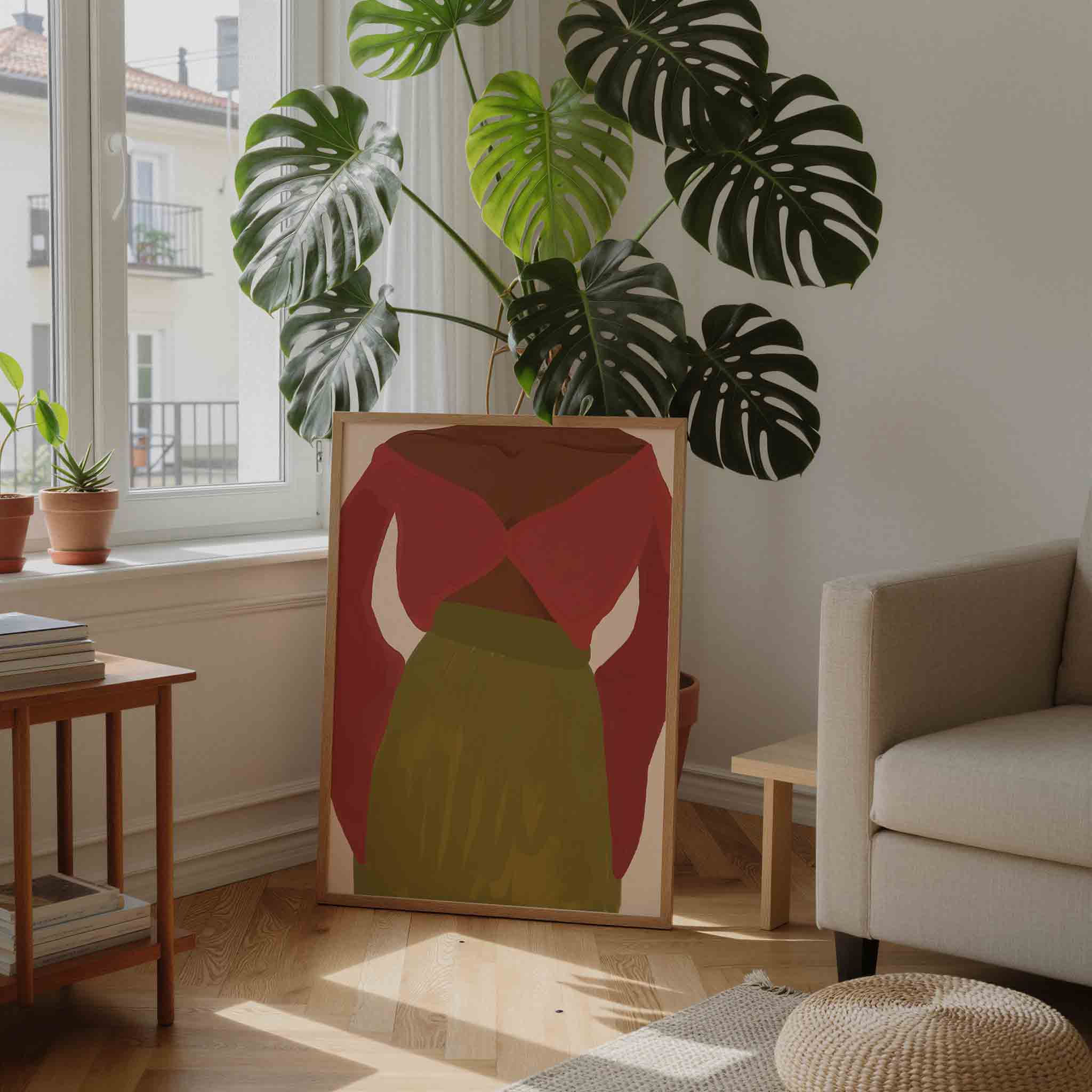 Figuur met rode top Poster