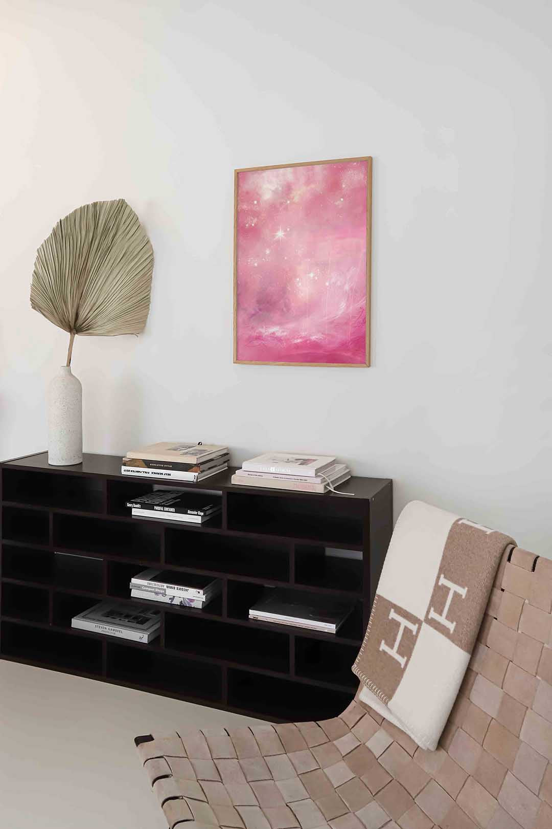 Sterrenhemel in roze Poster