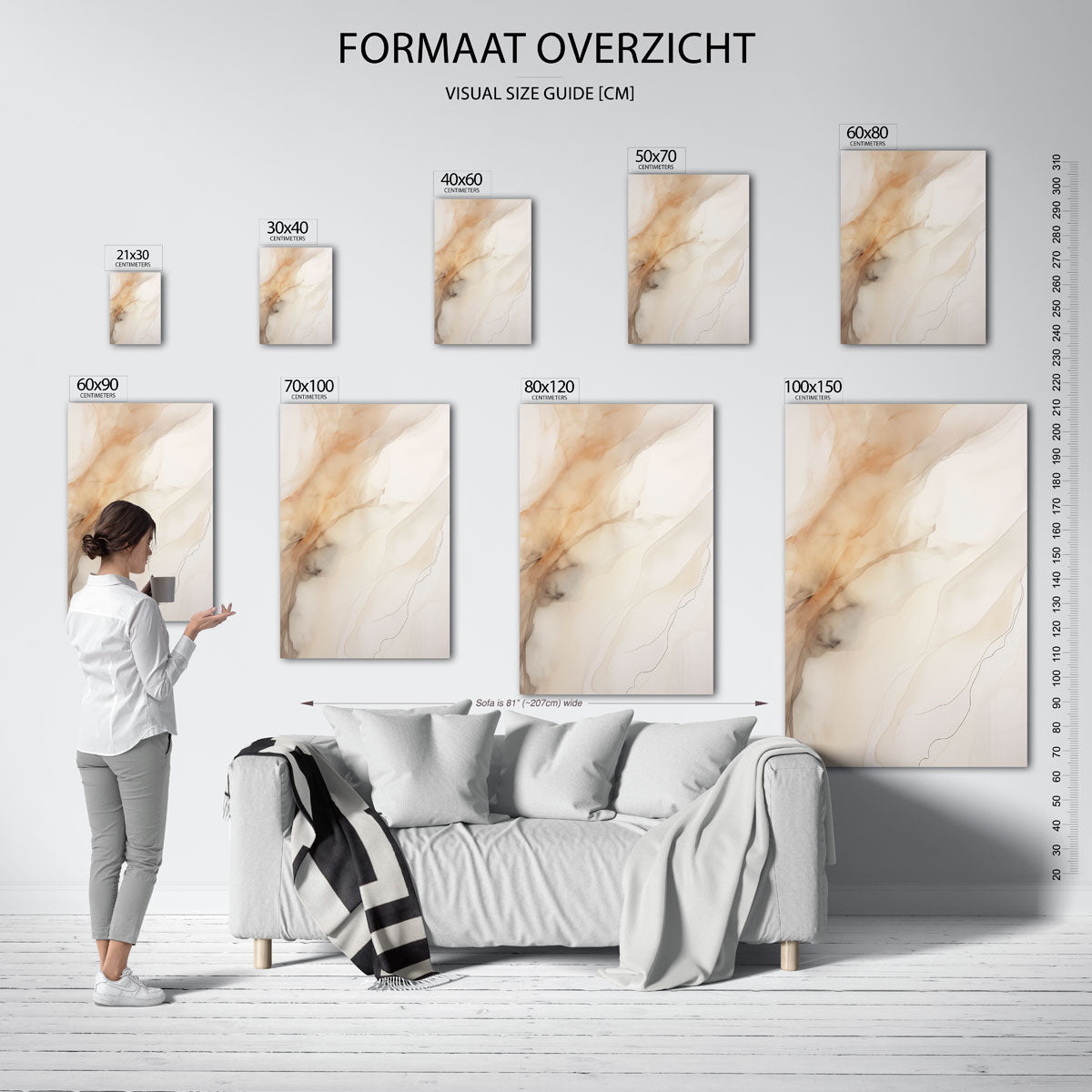 Abstracte beige vormen Poster