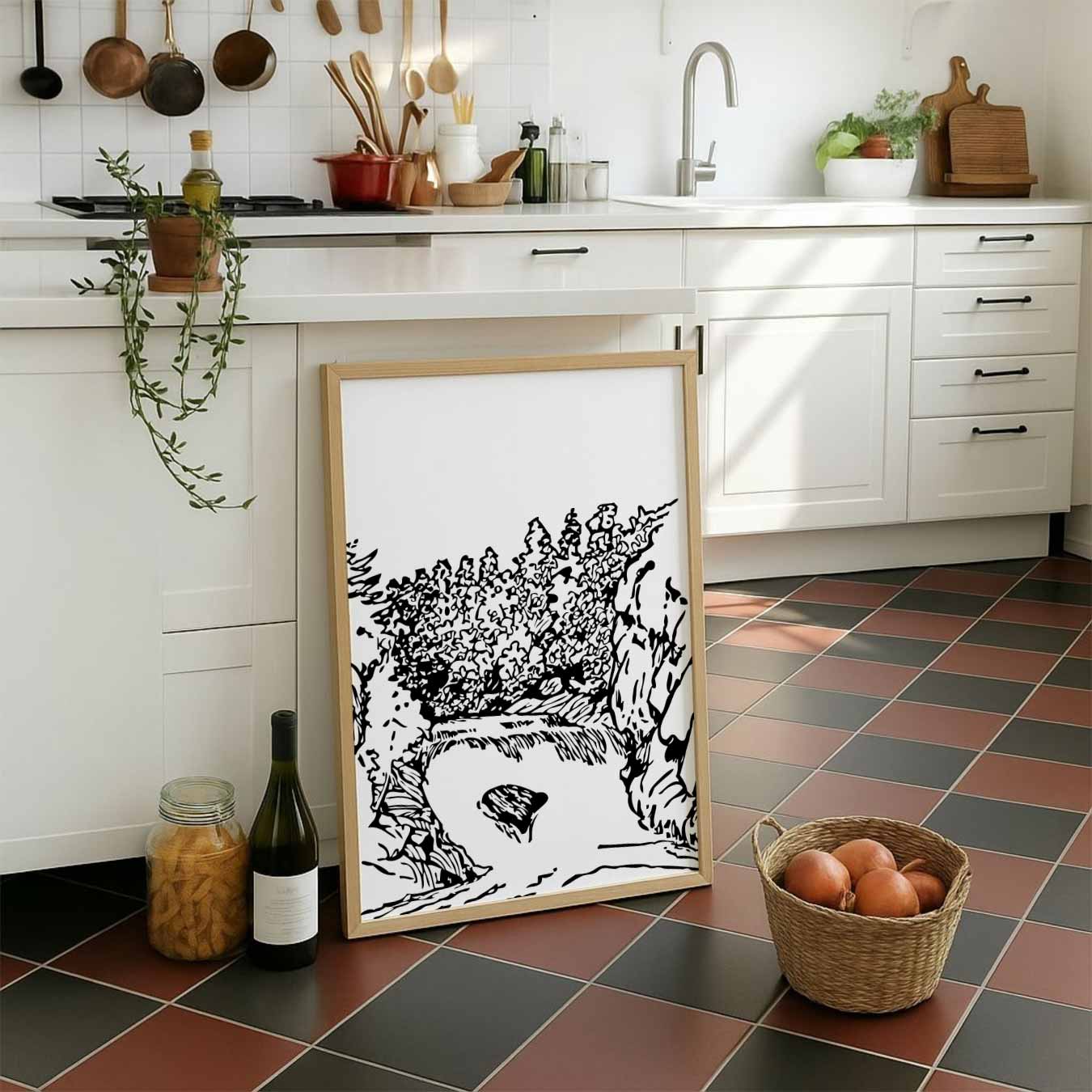 Rustgevende Natuurtekening Poster-WallArtistic