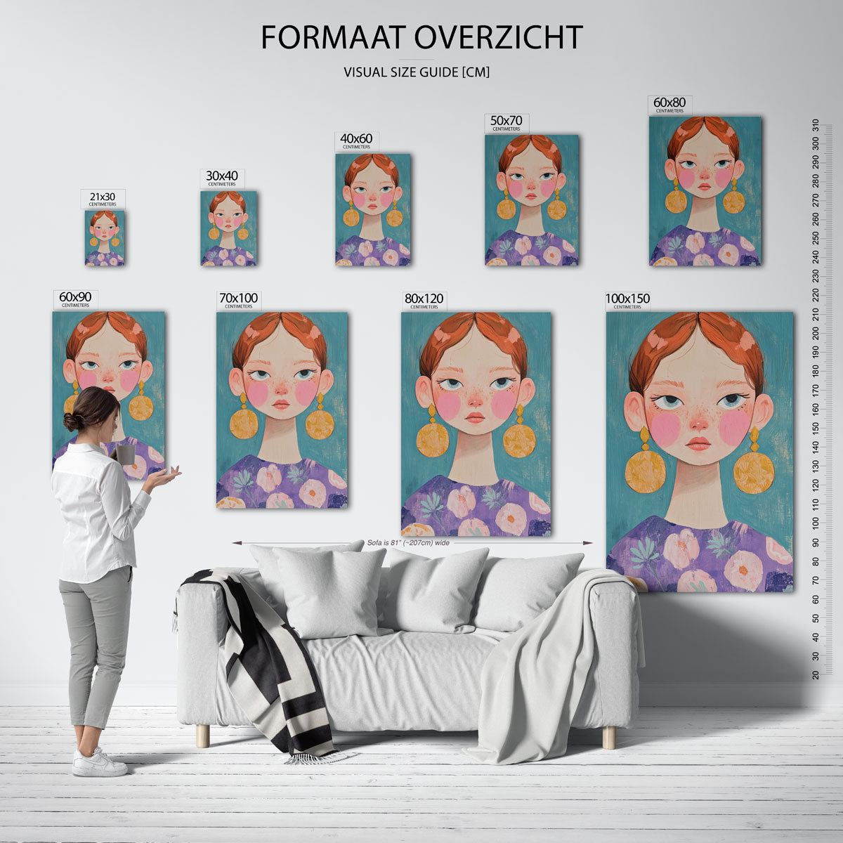 Meisje met grote oorbellen Poster
