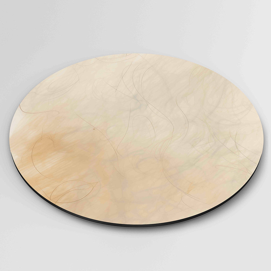 Beige lijnen Muurcirkel