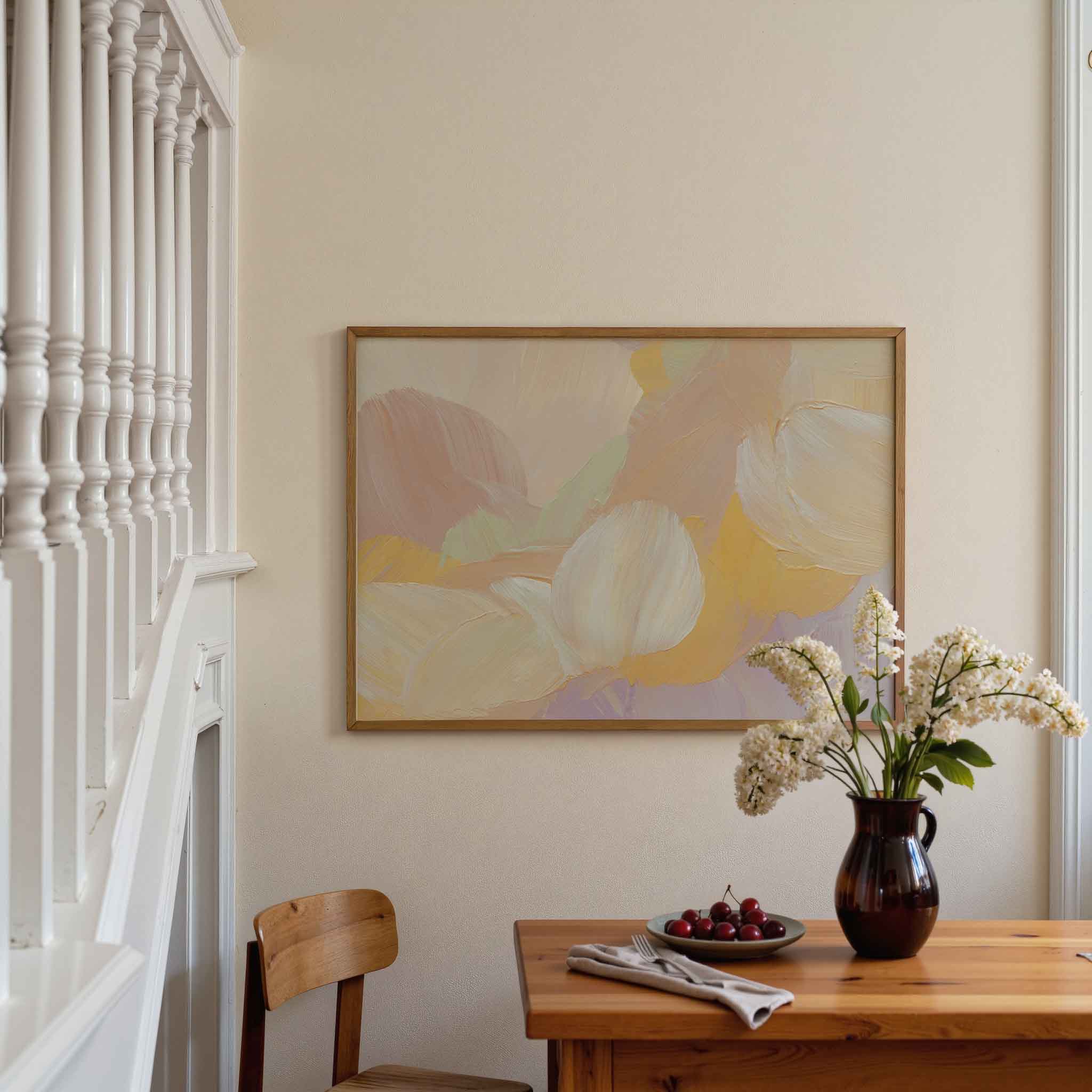 Abstracte penseelstreken Poster