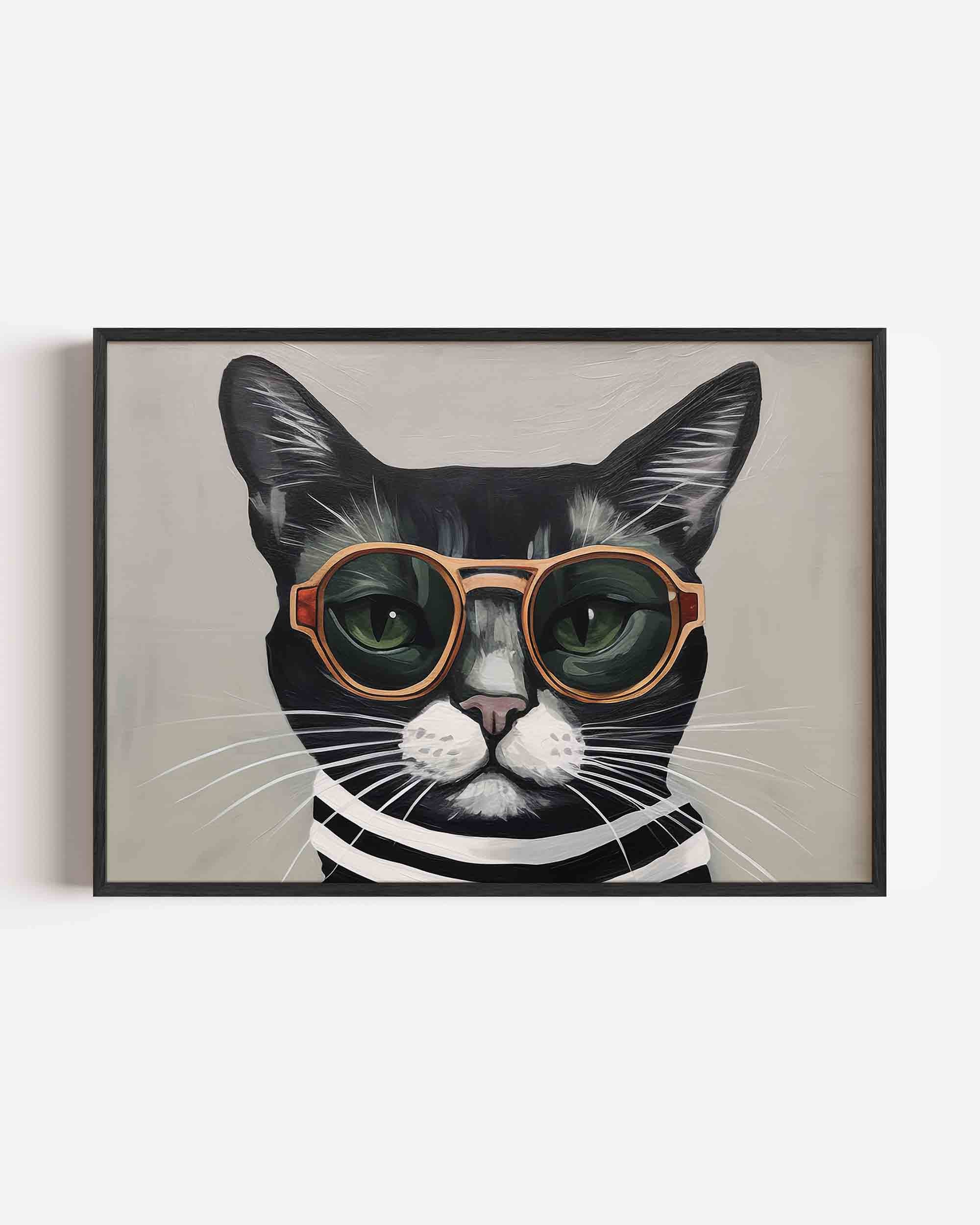Kat met zonnebril Poster