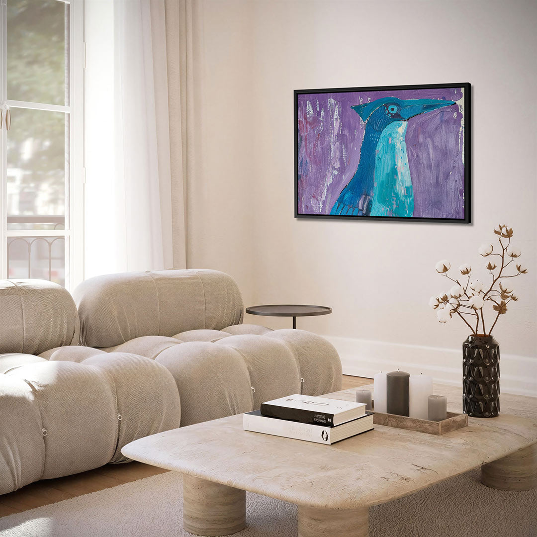 Vogelsilhouet in kleur Kunstwerk