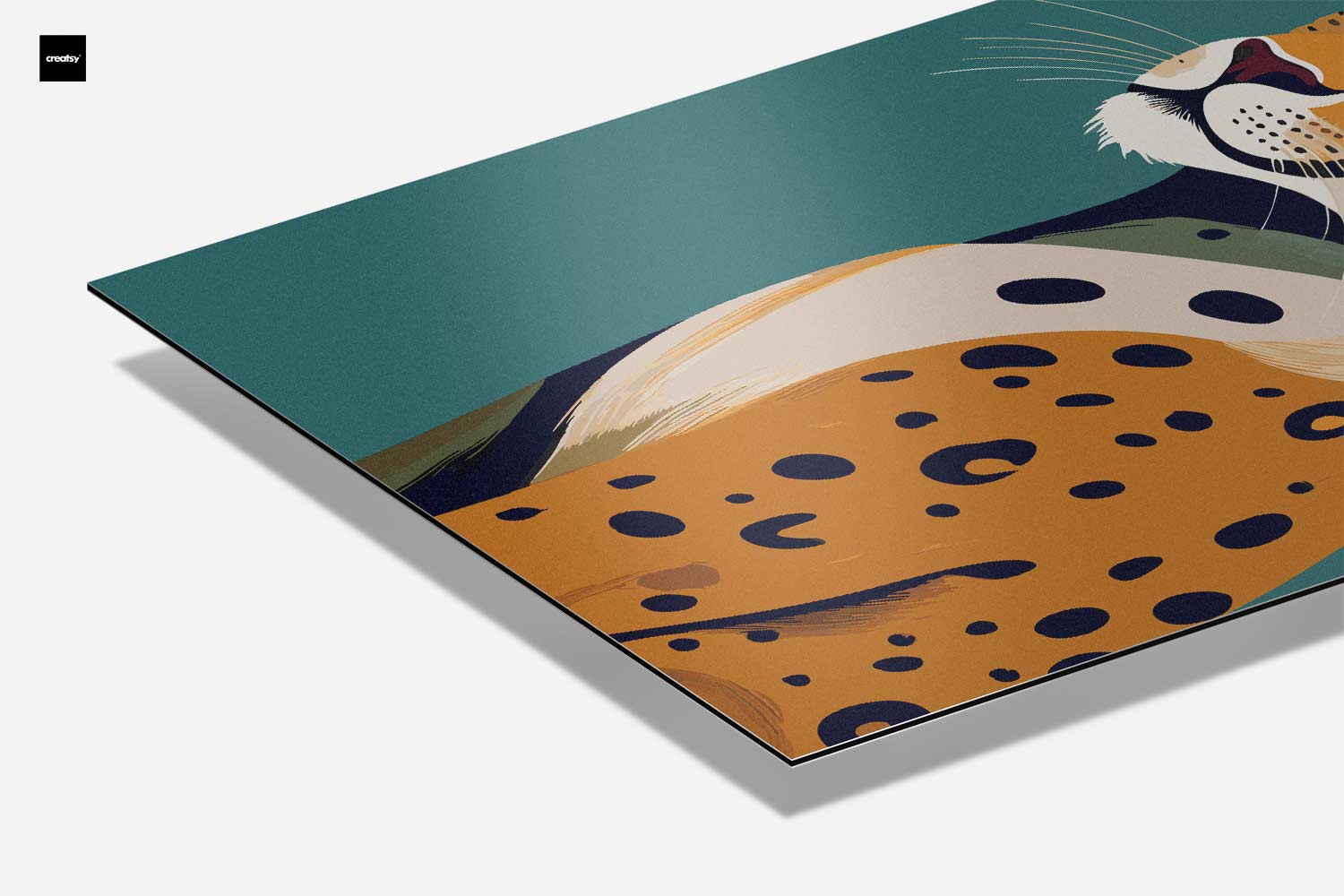 Majestic Leopard on Turquoise Background Artwork