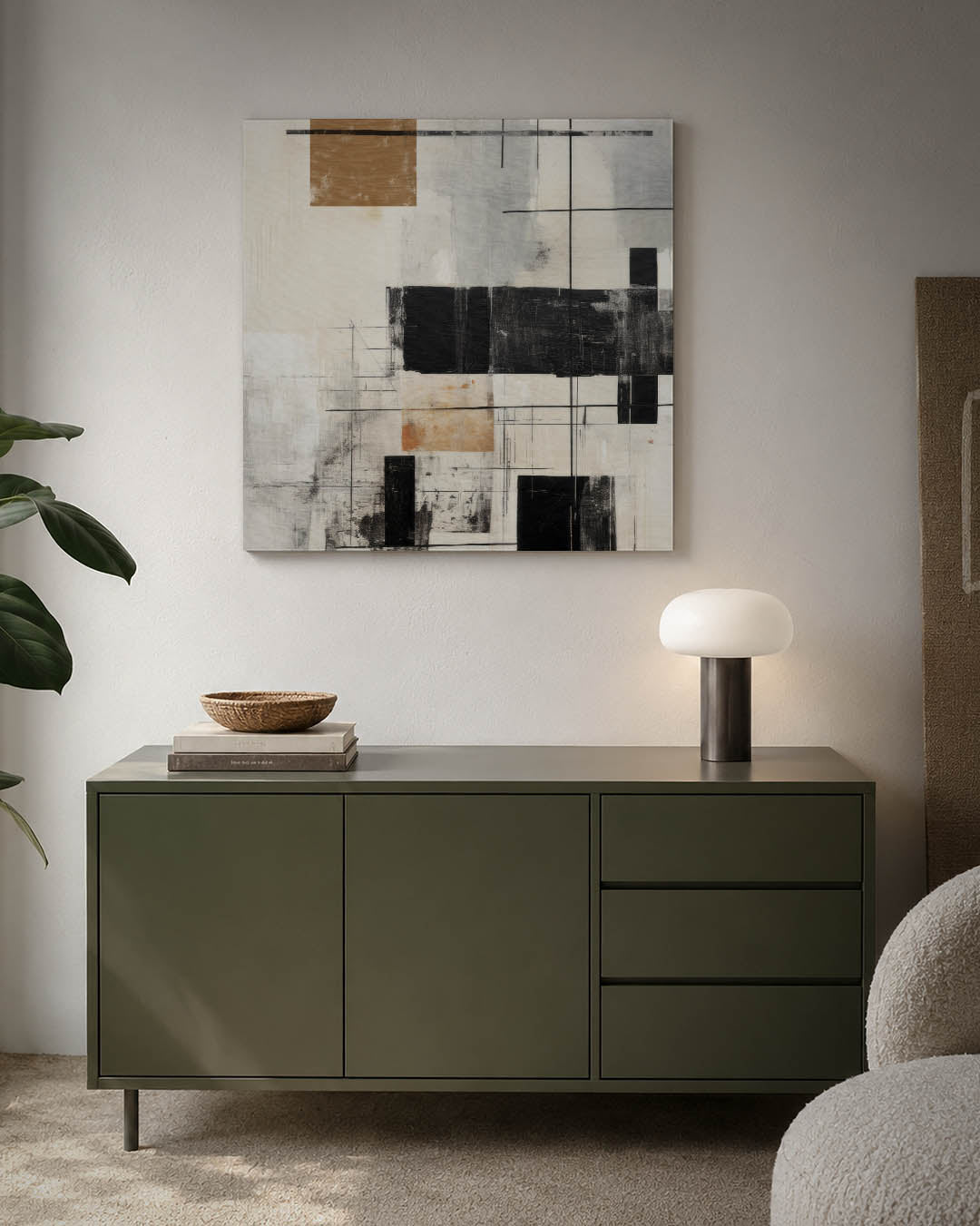 Geometrische lijnen compositie Kunstwerk