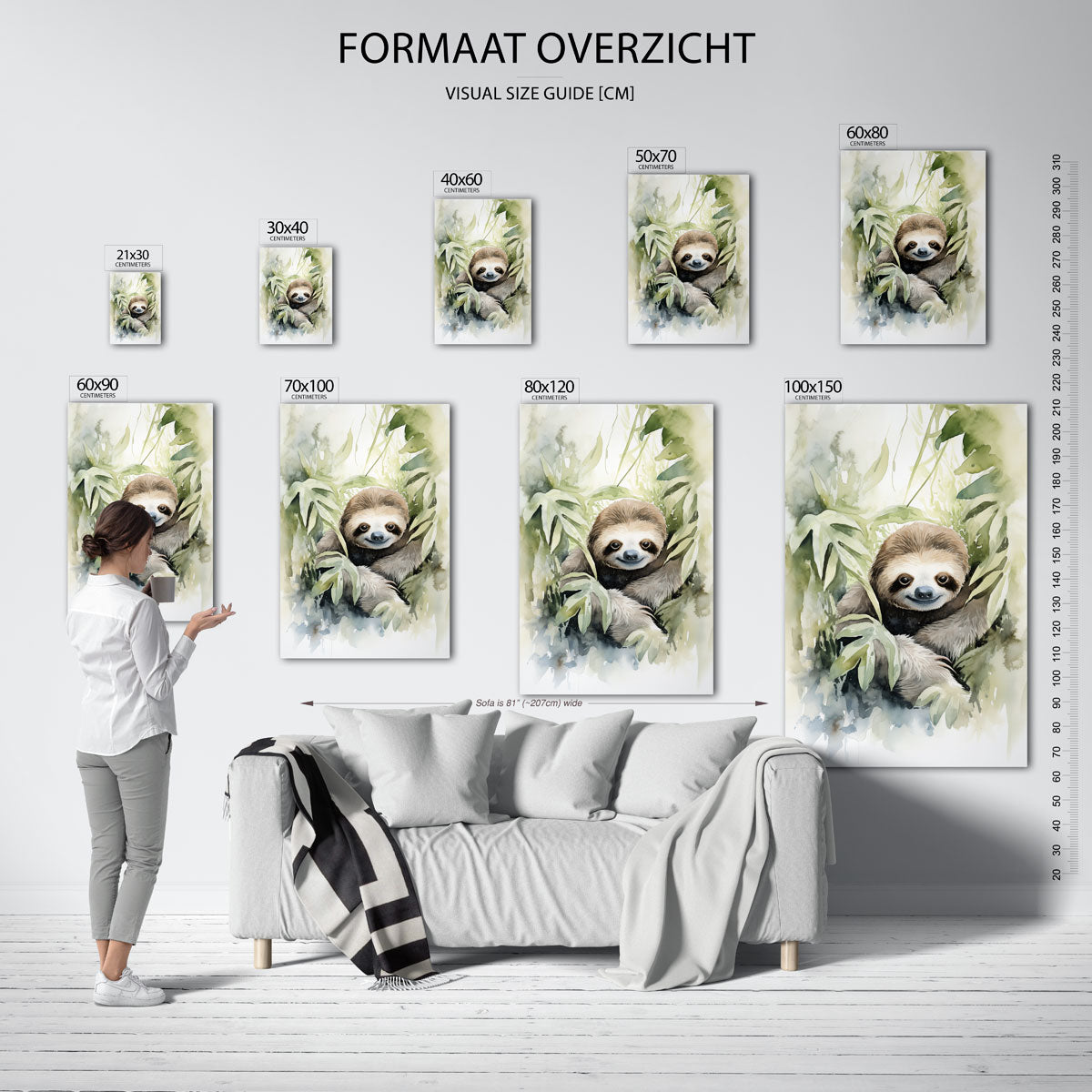 Lui dier tussen bladeren Poster