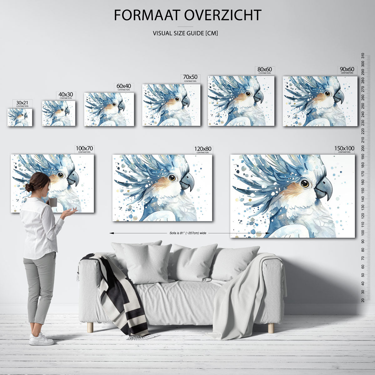 Papegaai met blauwe veren Poster