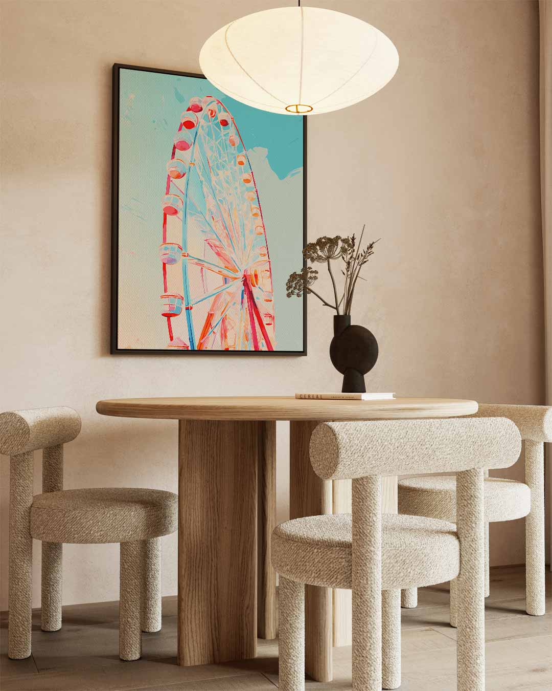 Kleurrijke Reuzenrad Droom Kunstwerk-canvas-dibond-plexiglas-wanddecoratie-WallArtistic