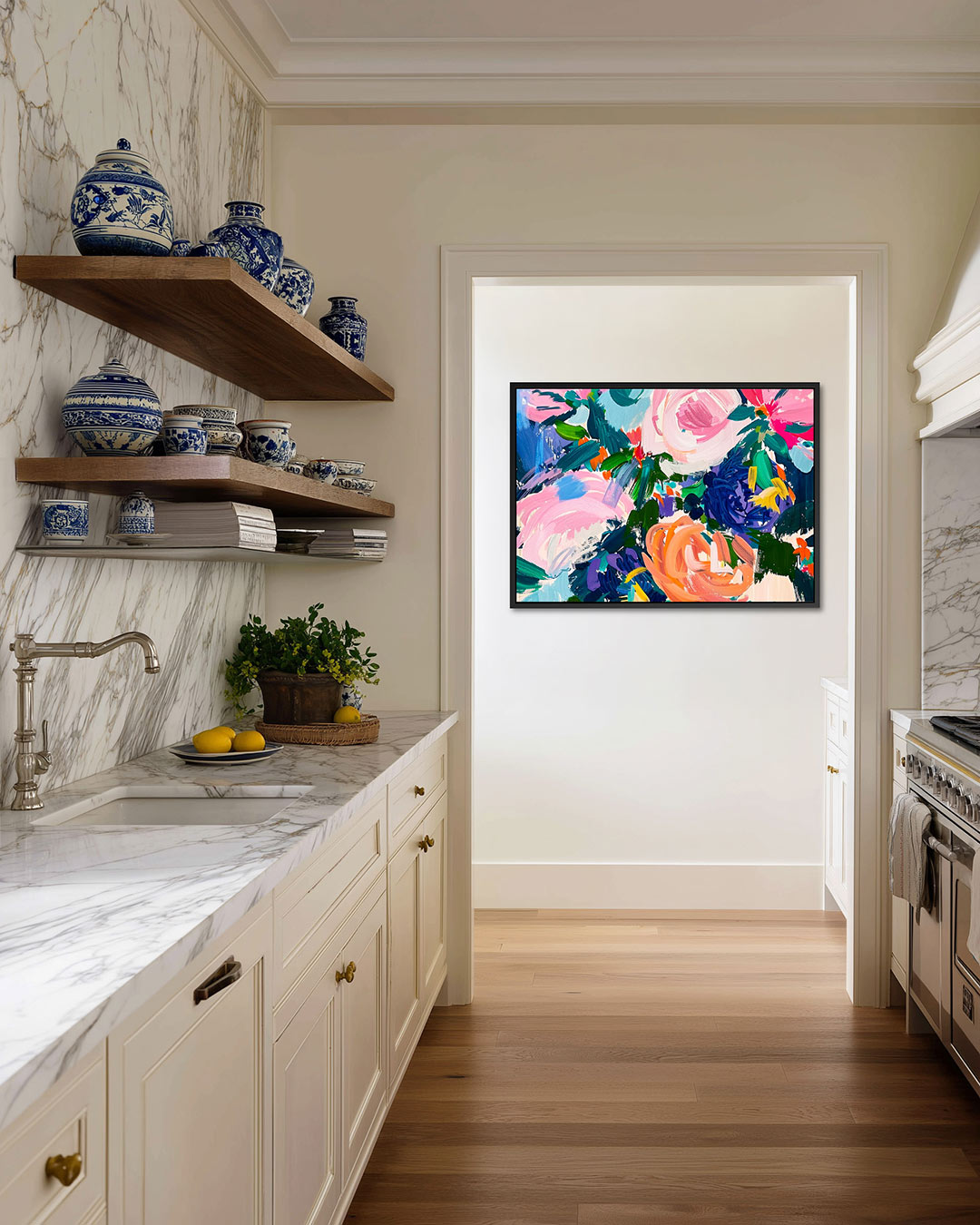 Kleurrijke bloemenvormen Kunstwerk