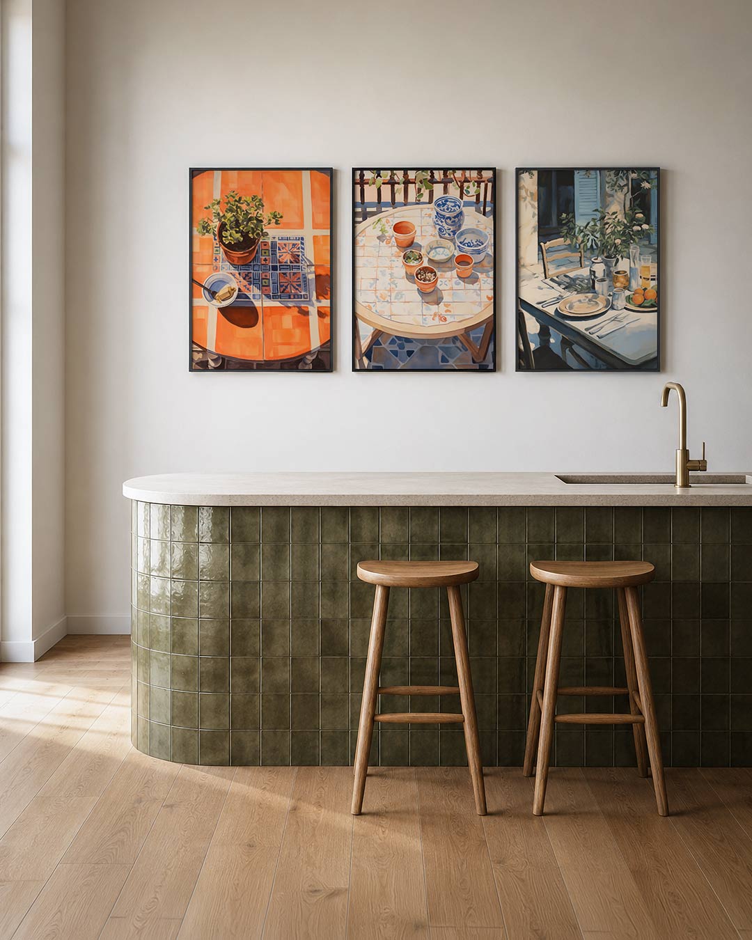 Tafelkleuren en schaduw Posterset