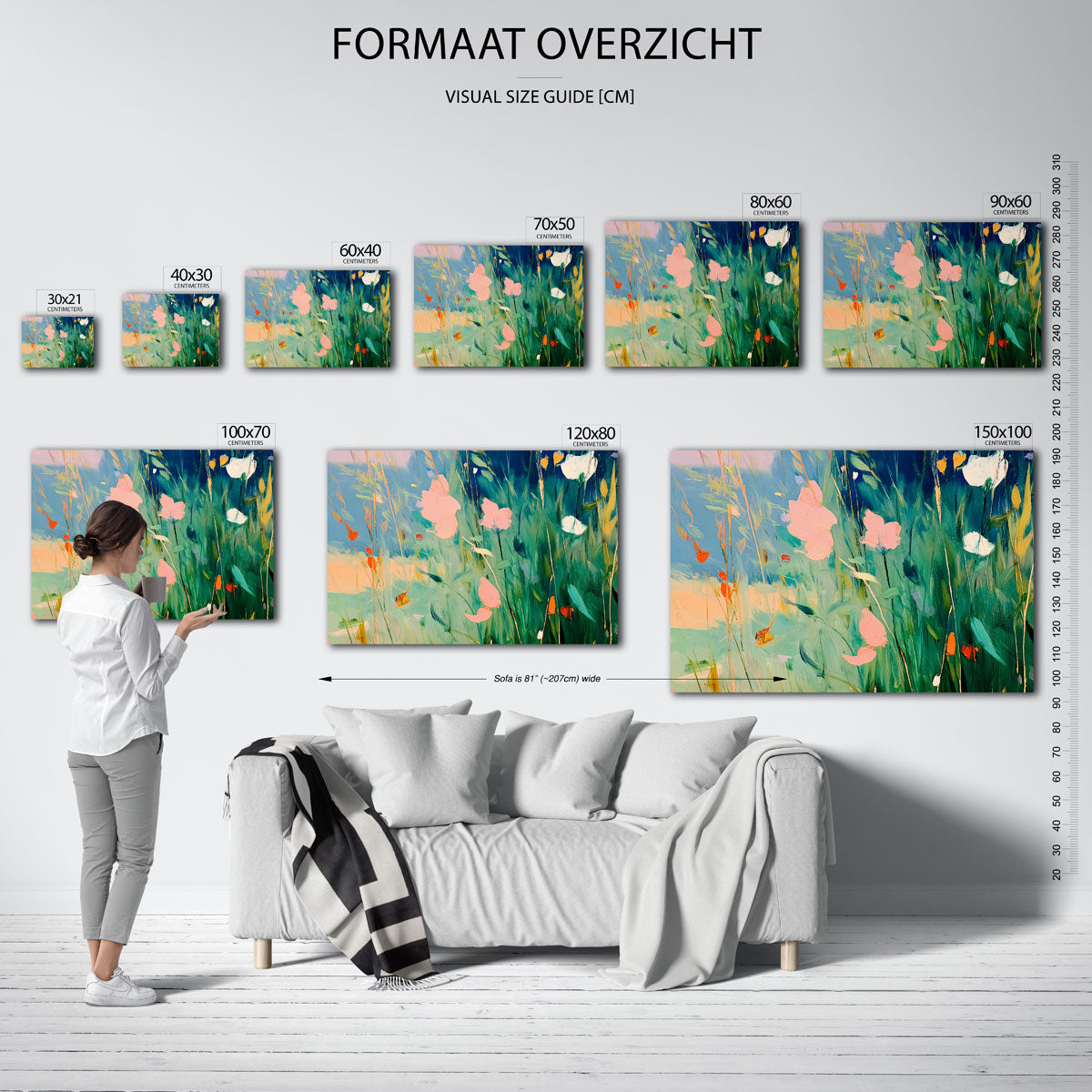 Bloemen en gras Poster