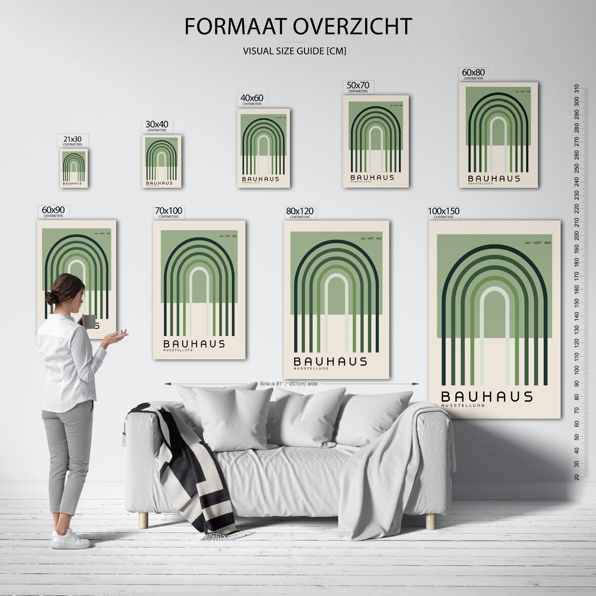 Boogvormen en lijnen Poster