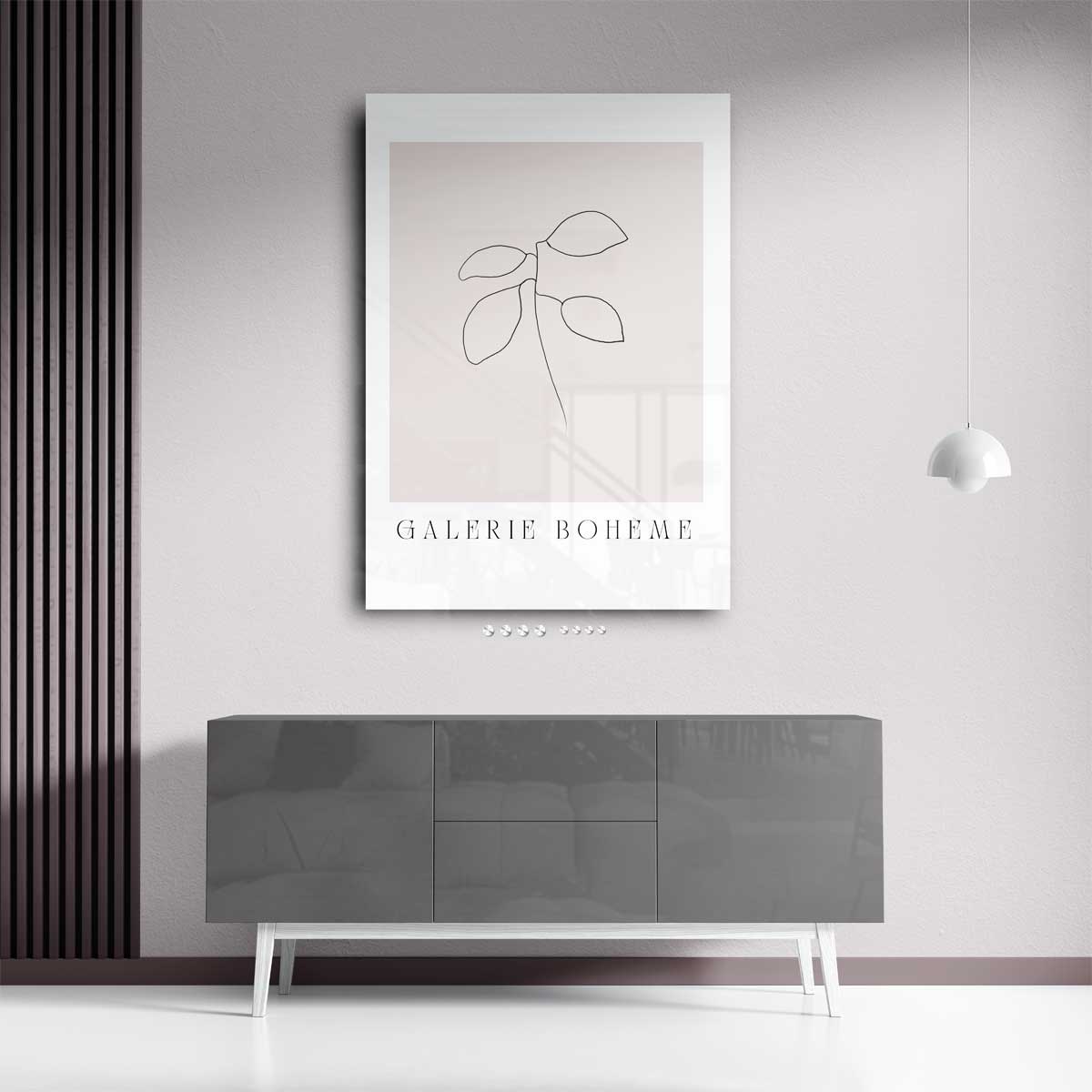Minimalistische Botanische Schets Kunstwerk-canvas-dibond-plexiglas-wanddecoratie-WallArtistic