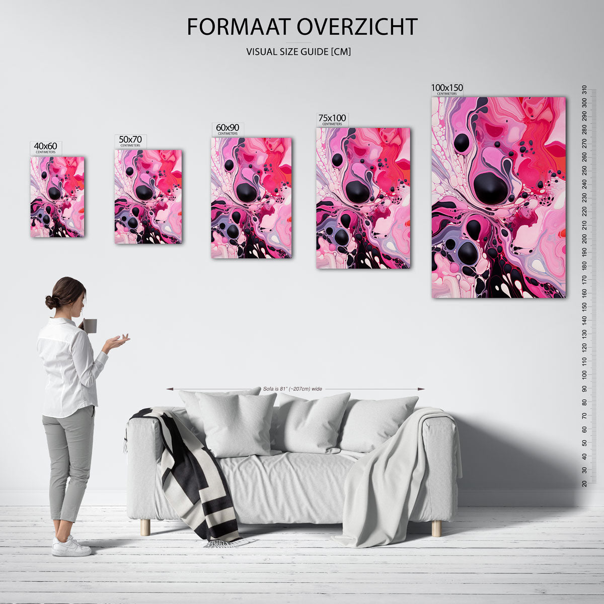 Vloeiende kleurencompositie Kunstwerk