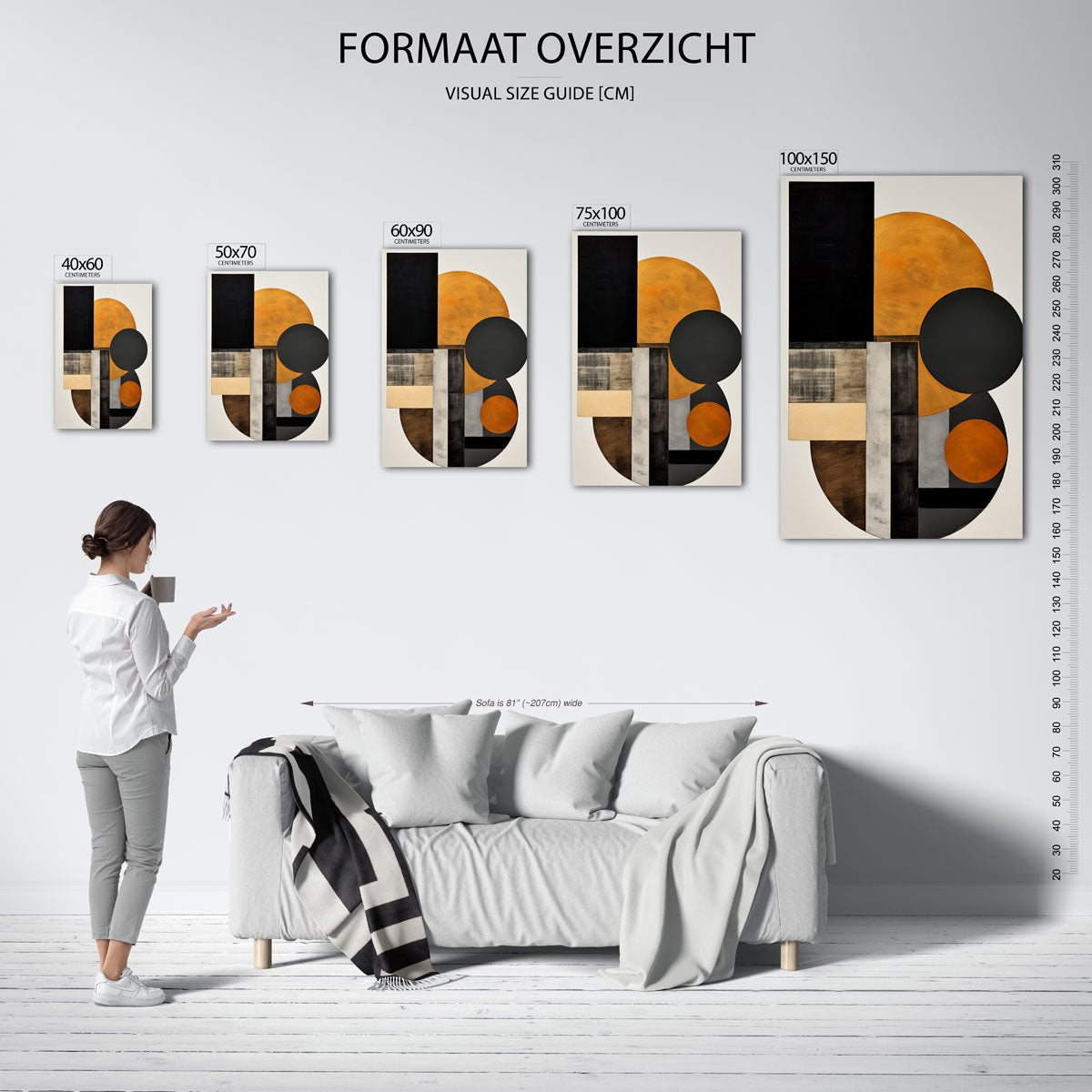 Geometrische vormen compositie Kunstwerk