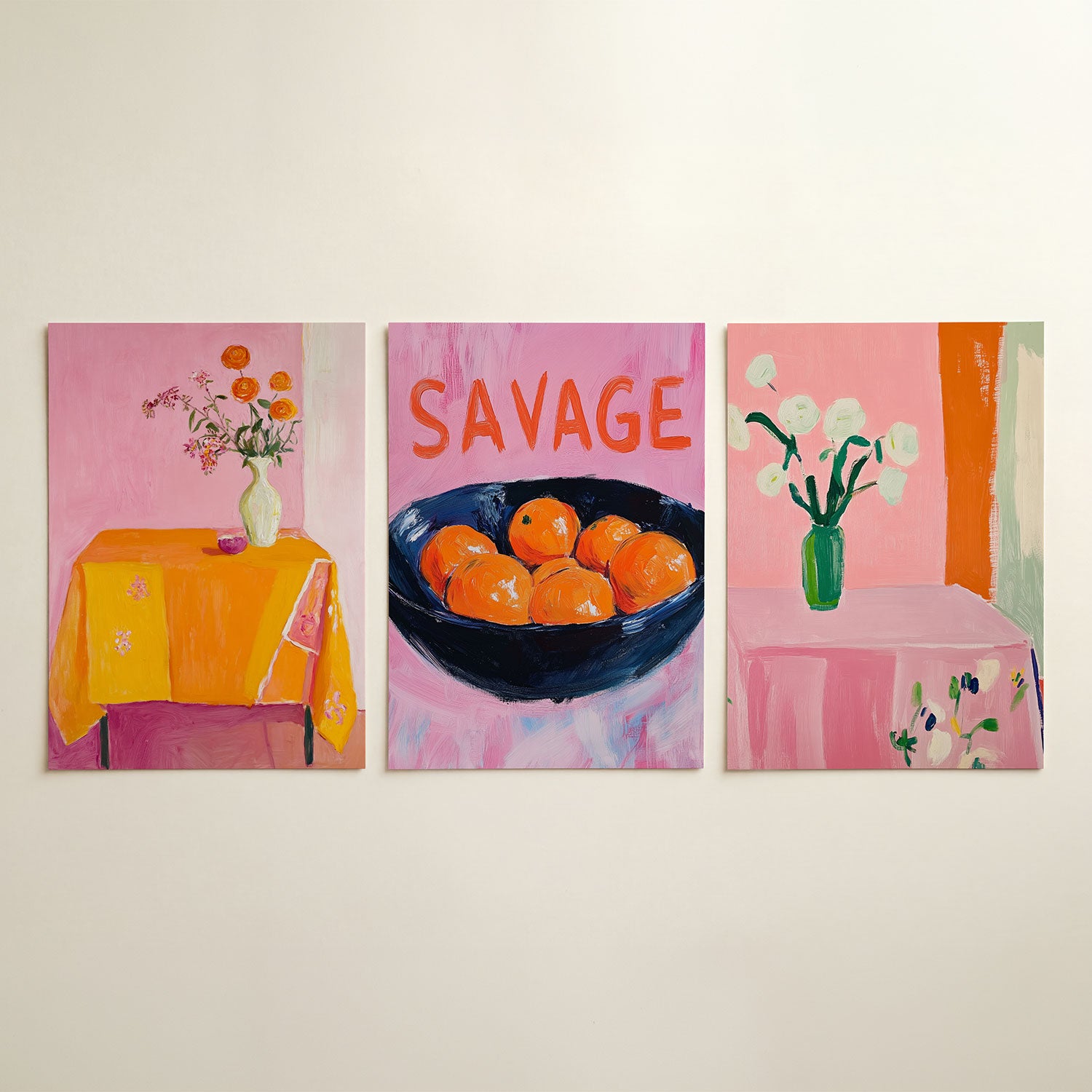Kleurrijke bloemtafel Posterset