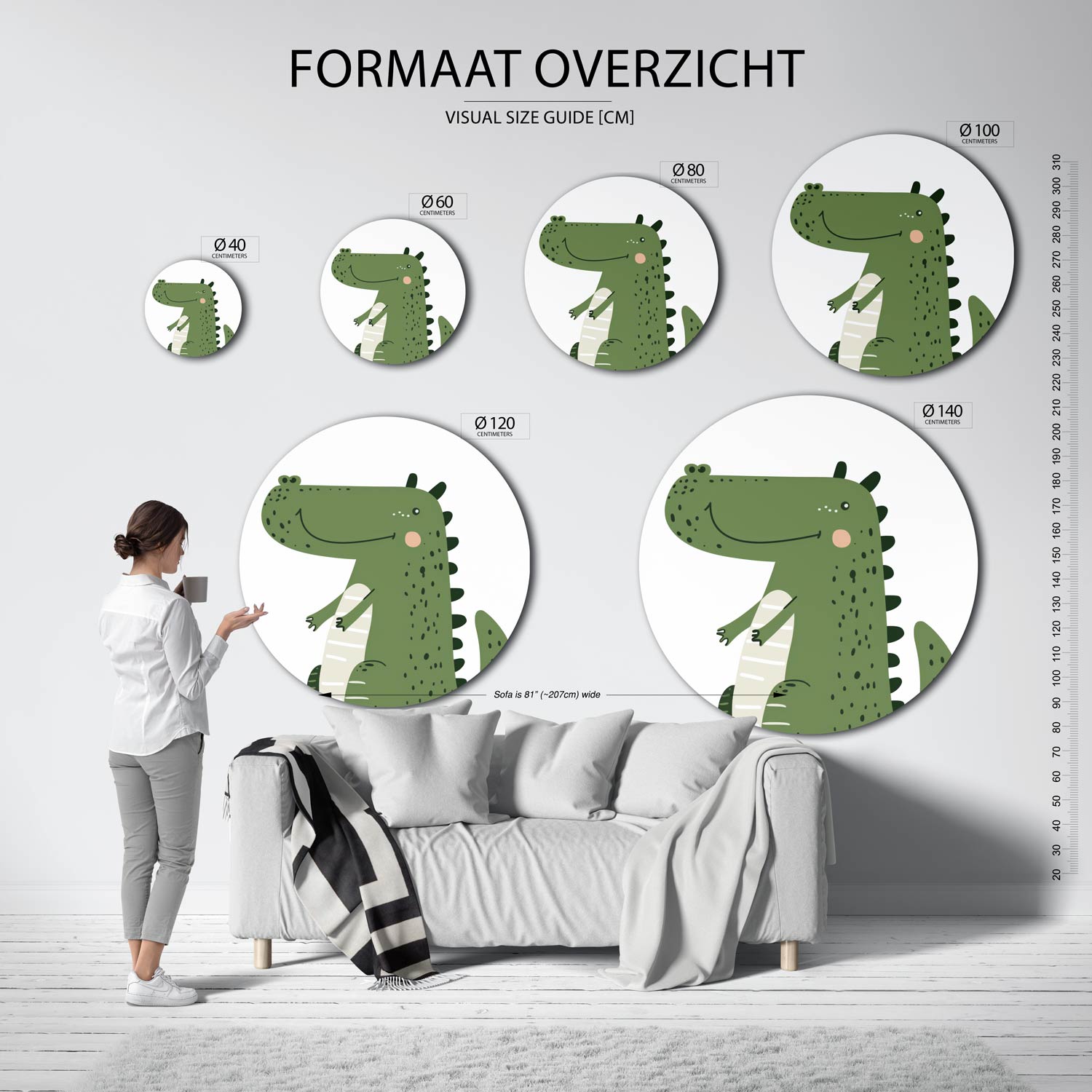 Groene krokodil Muurcirkel