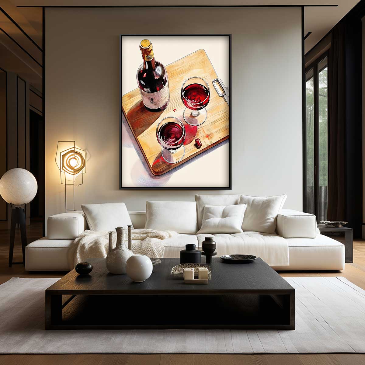Sfeervol Wijnstilleven Kunstwerk-canvas-dibond-plexiglas-wanddecoratie-WallArtistic