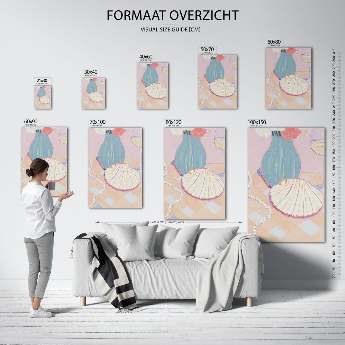 Stilleven met schelp en parels Poster